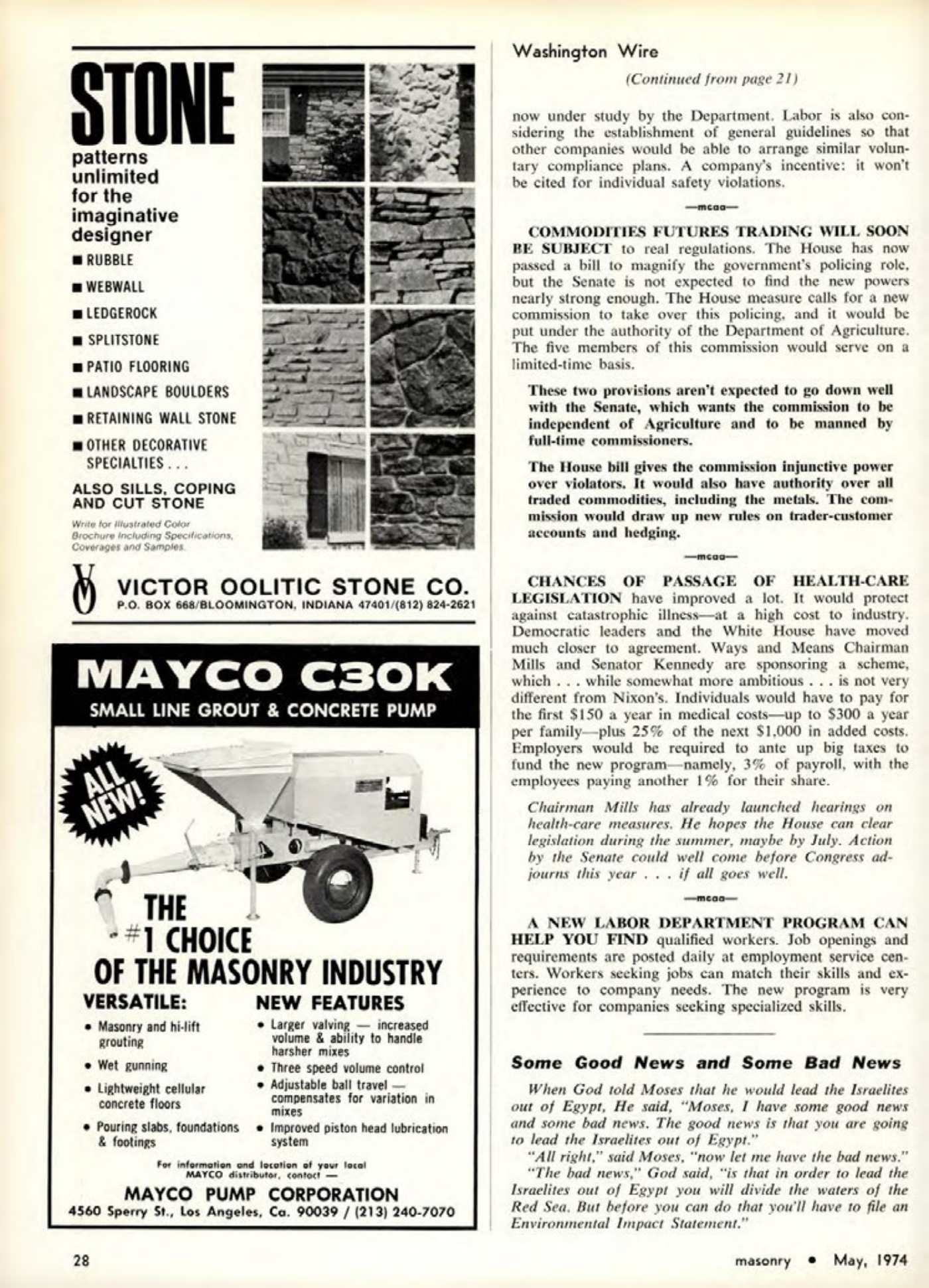 Masonry Magazine May 1974 Page. 28