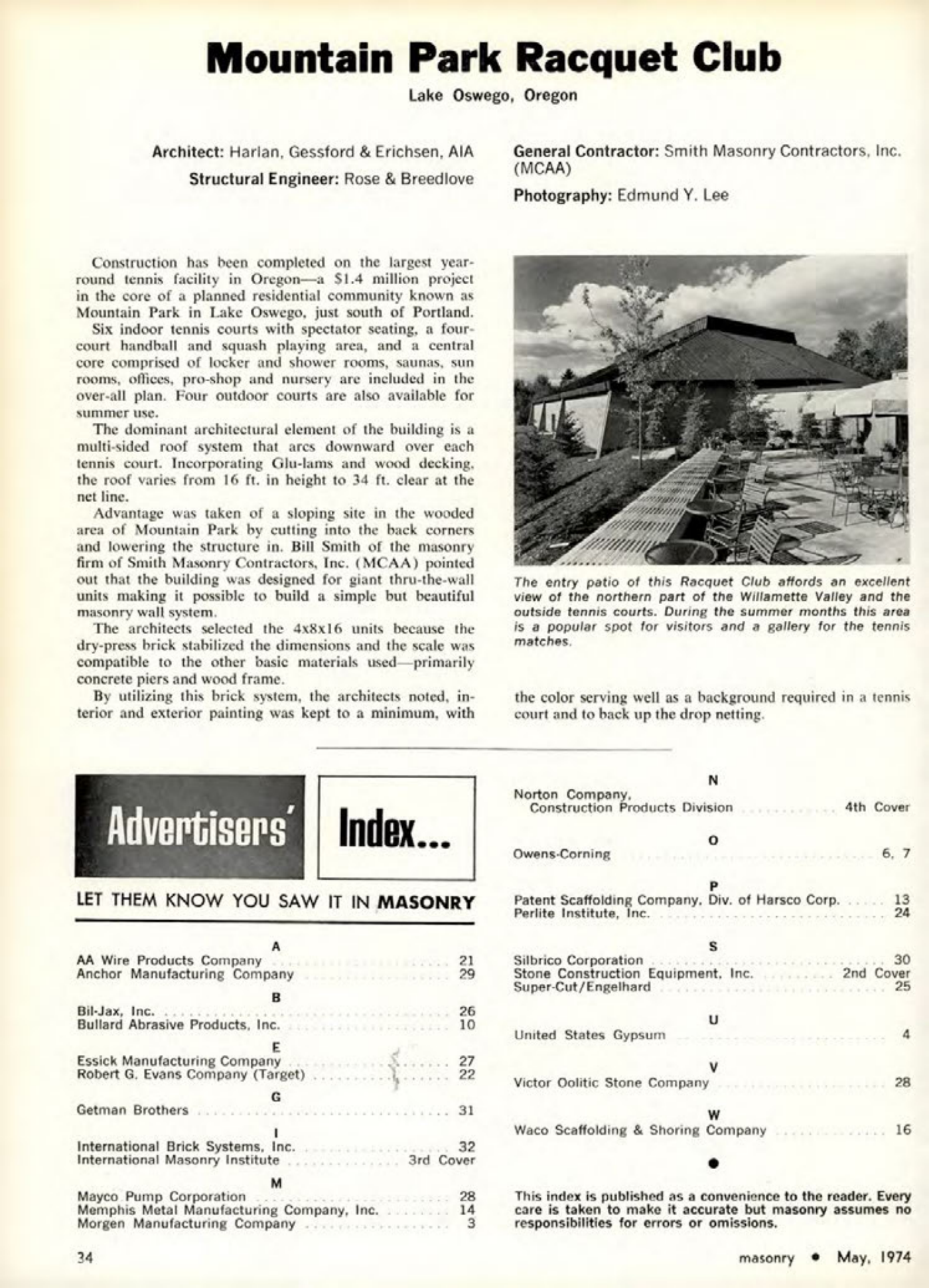 Masonry Magazine May 1974 Page. 34