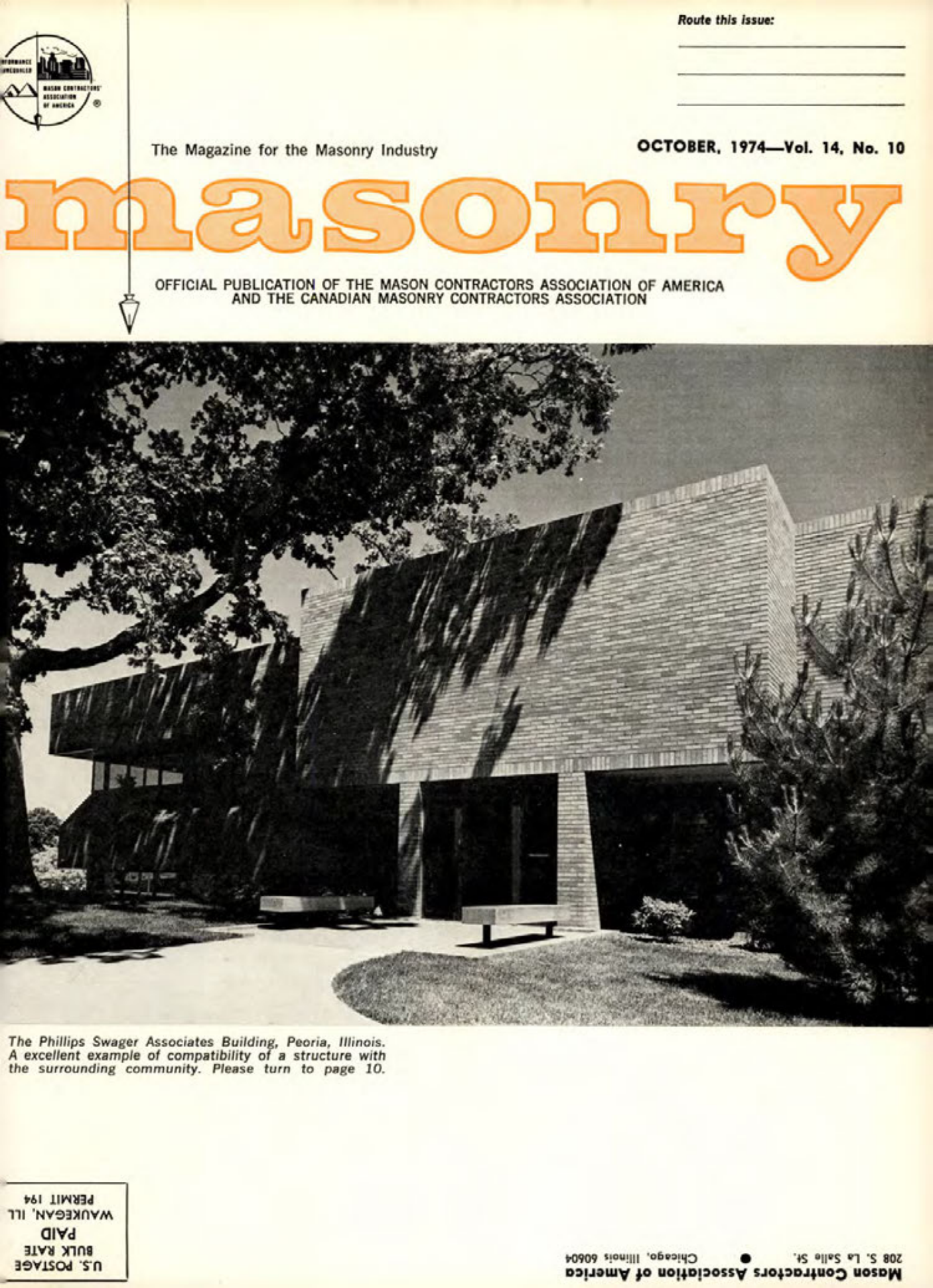 Masonry Magazine October 1974 Page. 1