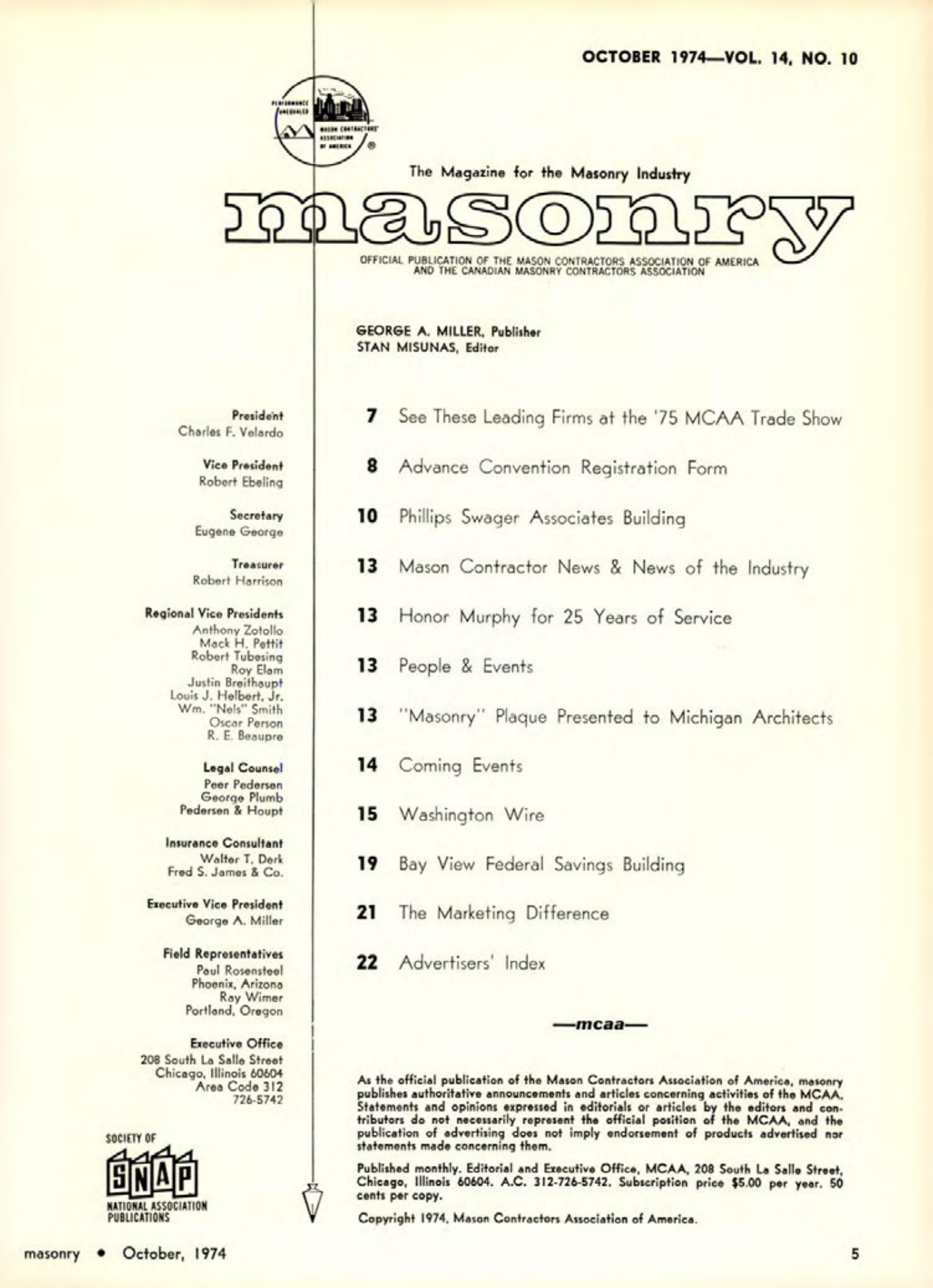 Masonry Magazine October 1974 Page. 4
