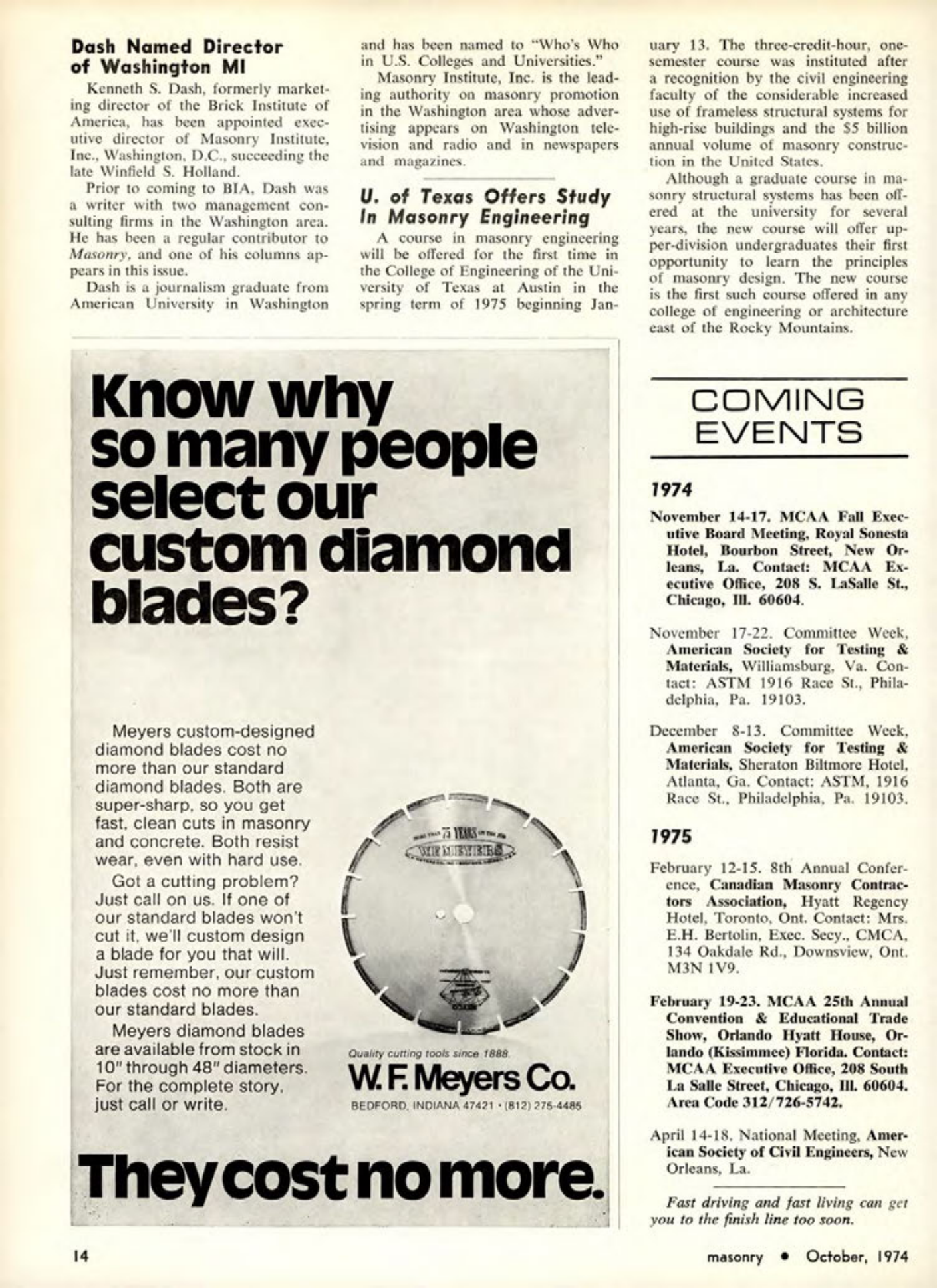 Masonry Magazine October 1974 Page. 13