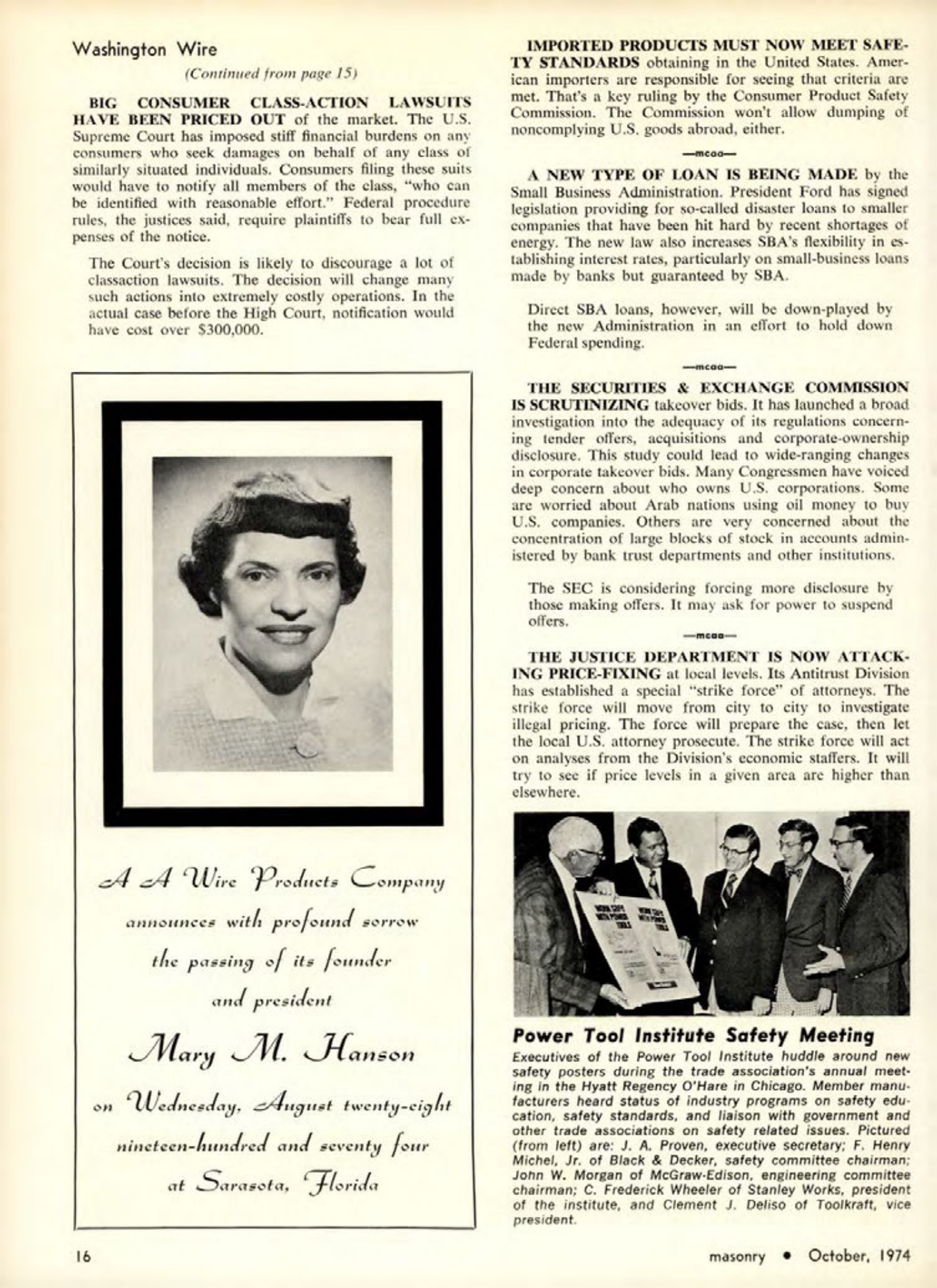 Masonry Magazine October 1974 Page. 15