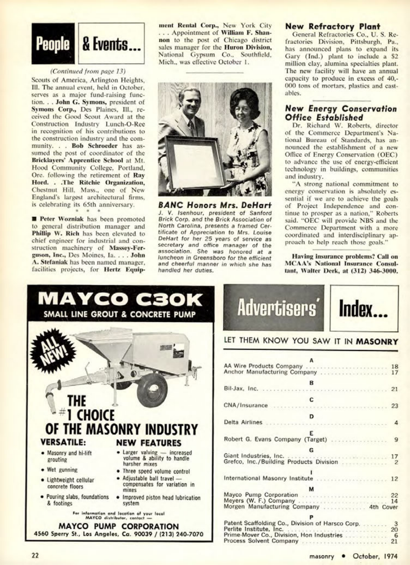 Masonry Magazine October 1974 Page. 21