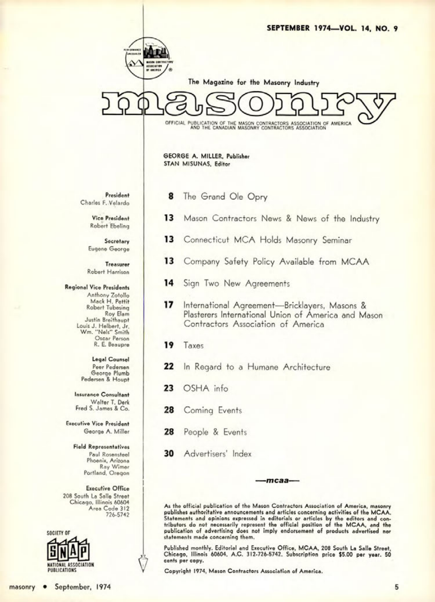 Masonry Magazine September 1974 Page. 5