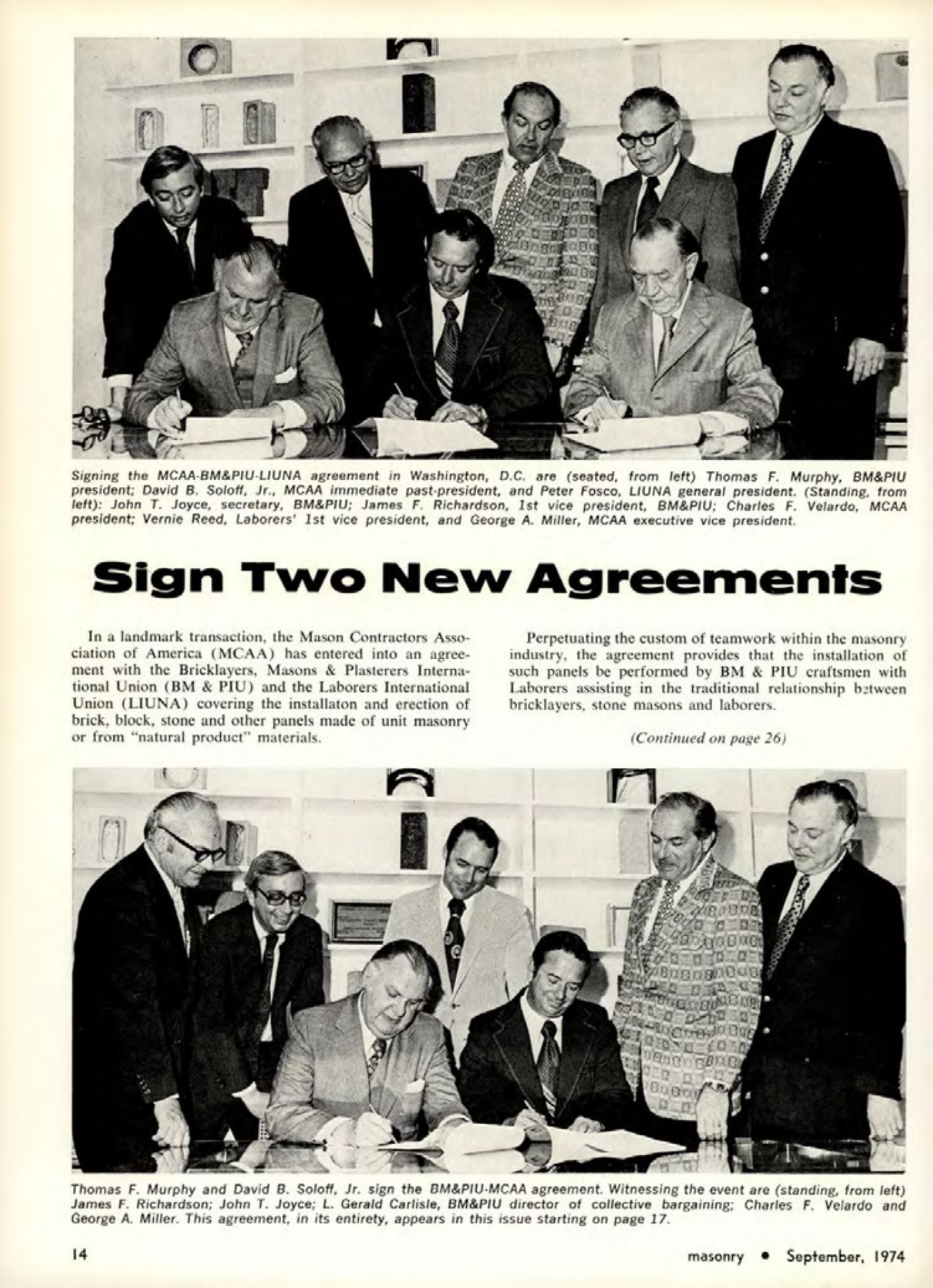 Masonry Magazine September 1974 Page. 14