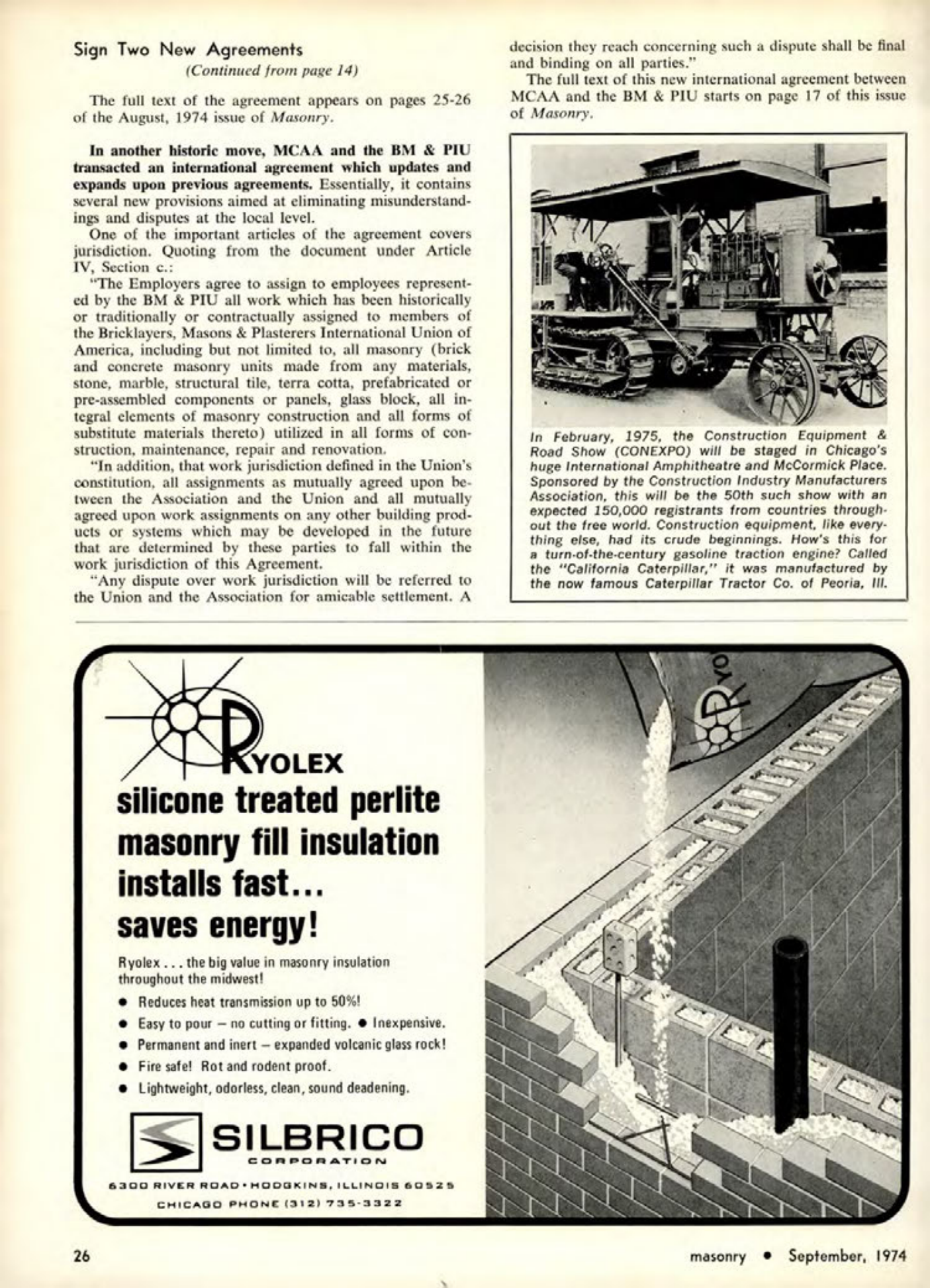 Masonry Magazine September 1974 Page. 26