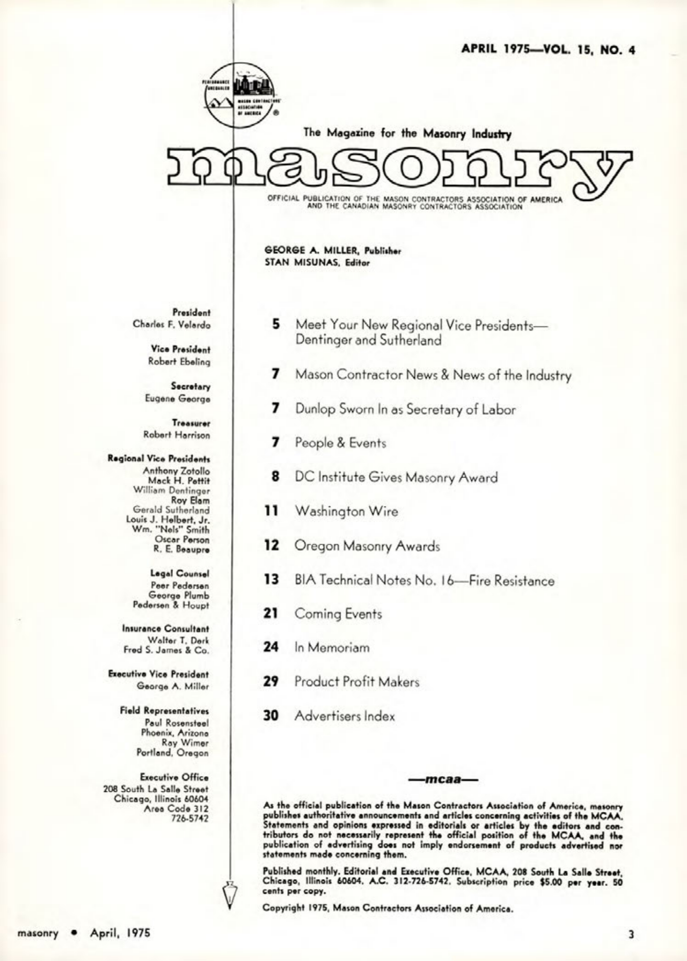 Masonry Magazine April 1975 Page. 3