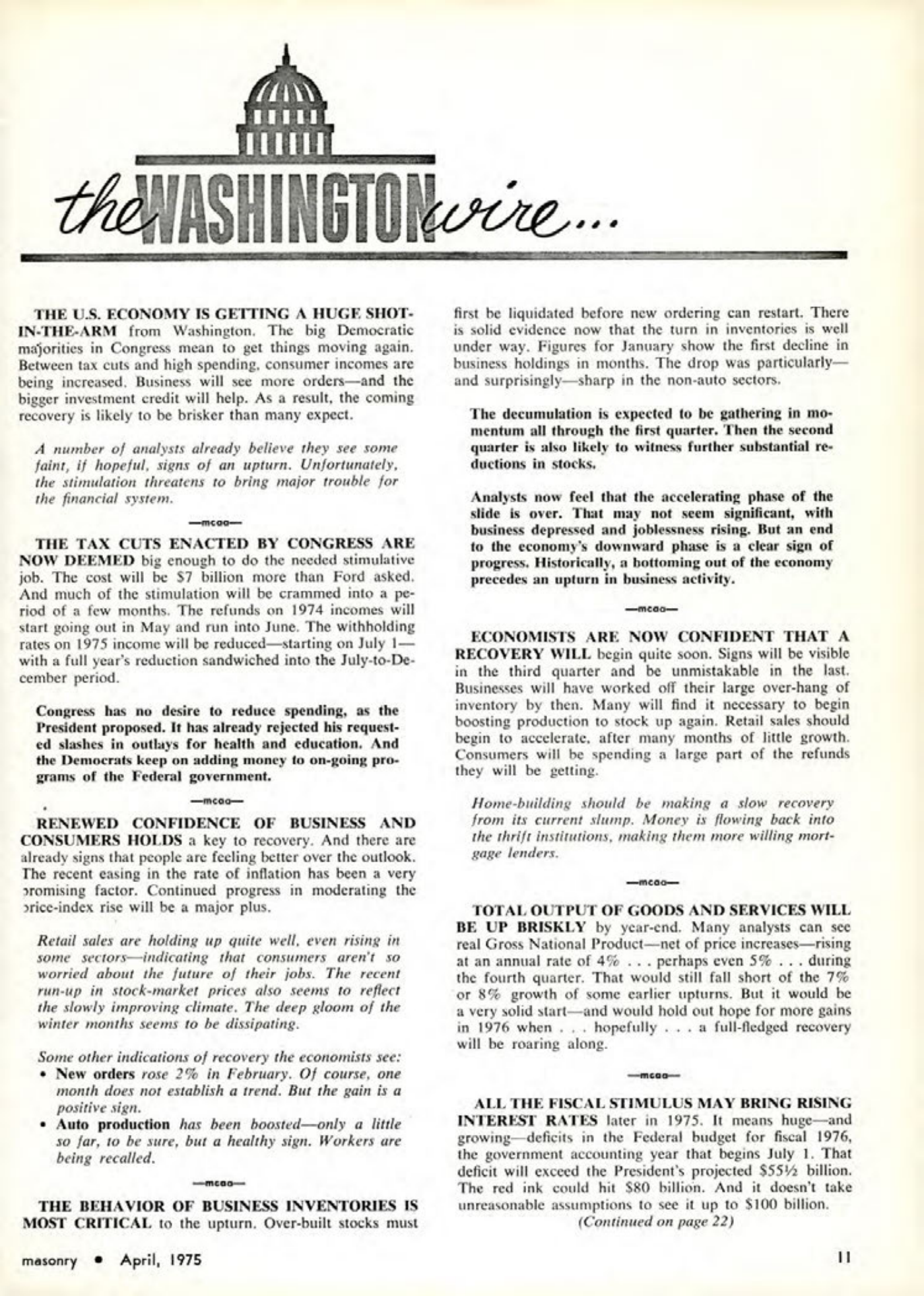 Masonry Magazine April 1975 Page. 11
