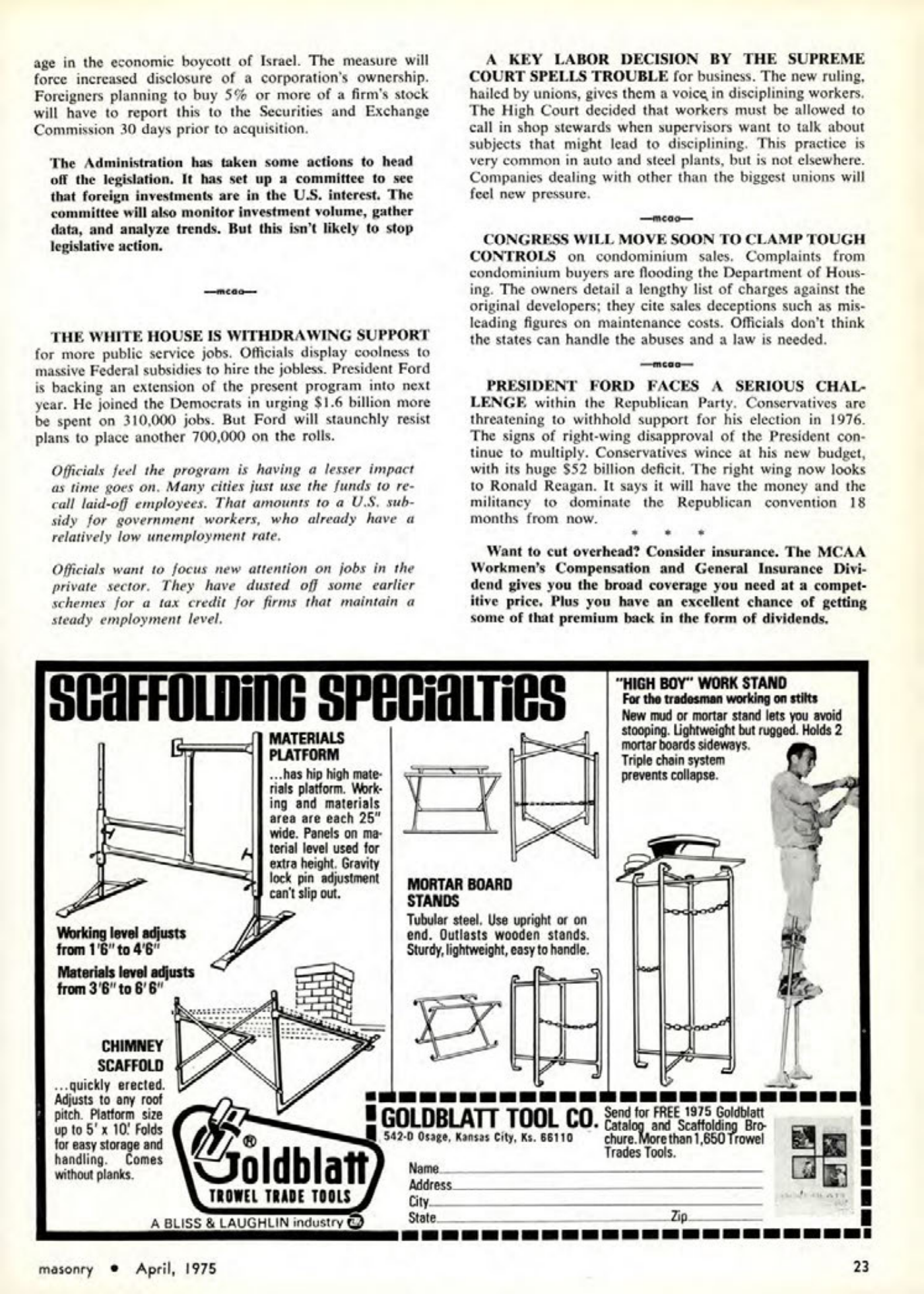 Masonry Magazine April 1975 Page. 23