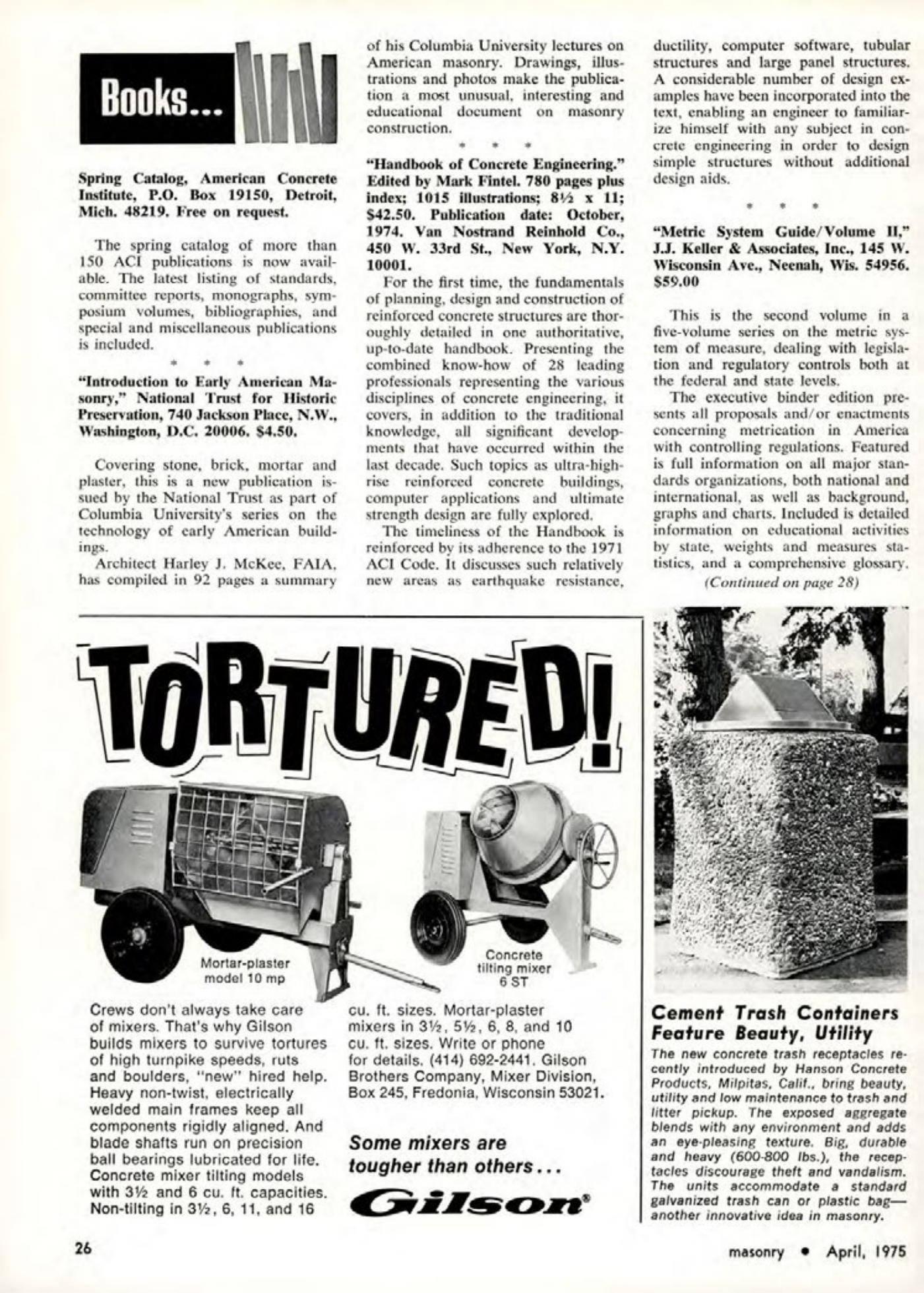 Masonry Magazine April 1975 Page. 26