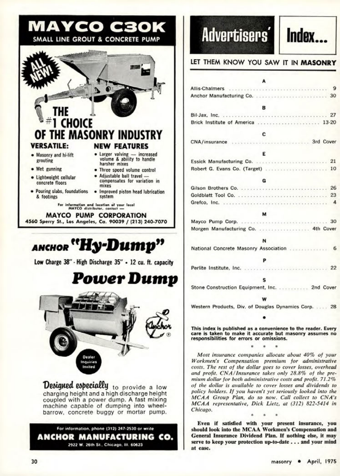 Masonry Magazine April 1975 Page. 30
