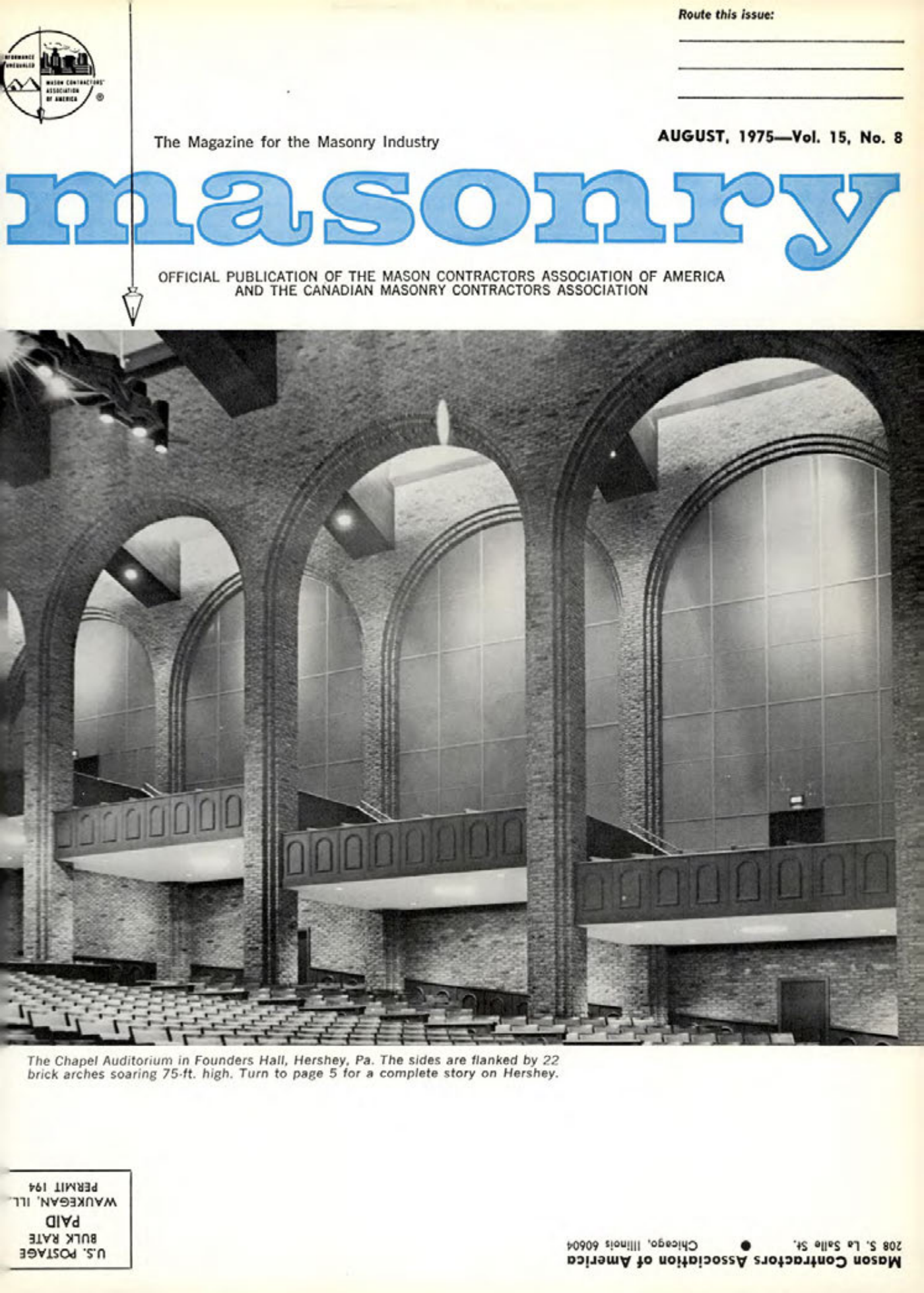 Masonry Magazine August 1975 Page. 1