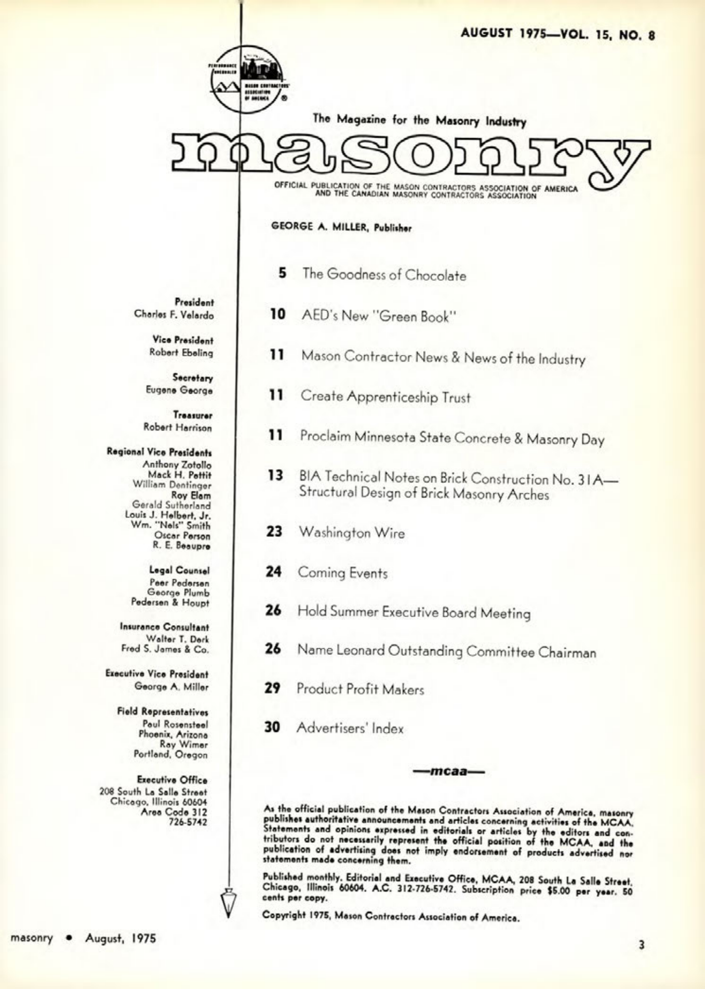 Masonry Magazine August 1975 Page. 3