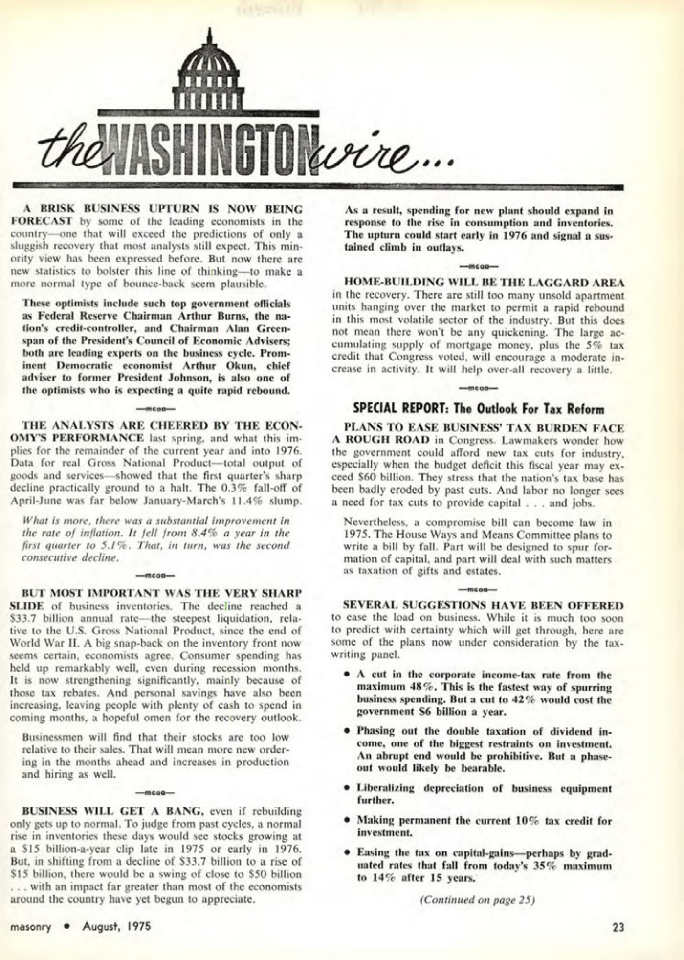 Masonry Magazine August 1975 Page. 23