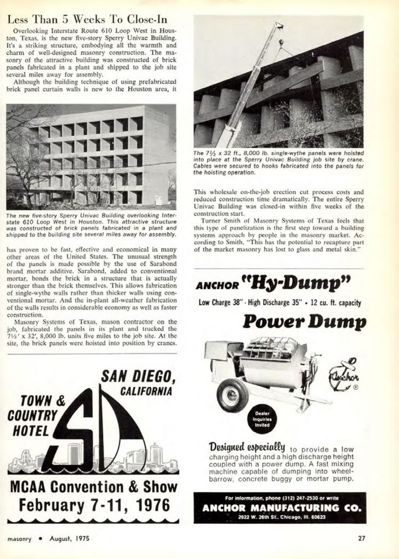 Masonry Magazine August 1975 Page. 27