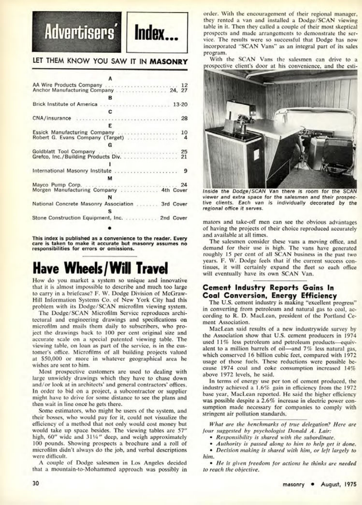 Masonry Magazine August 1975 Page. 30