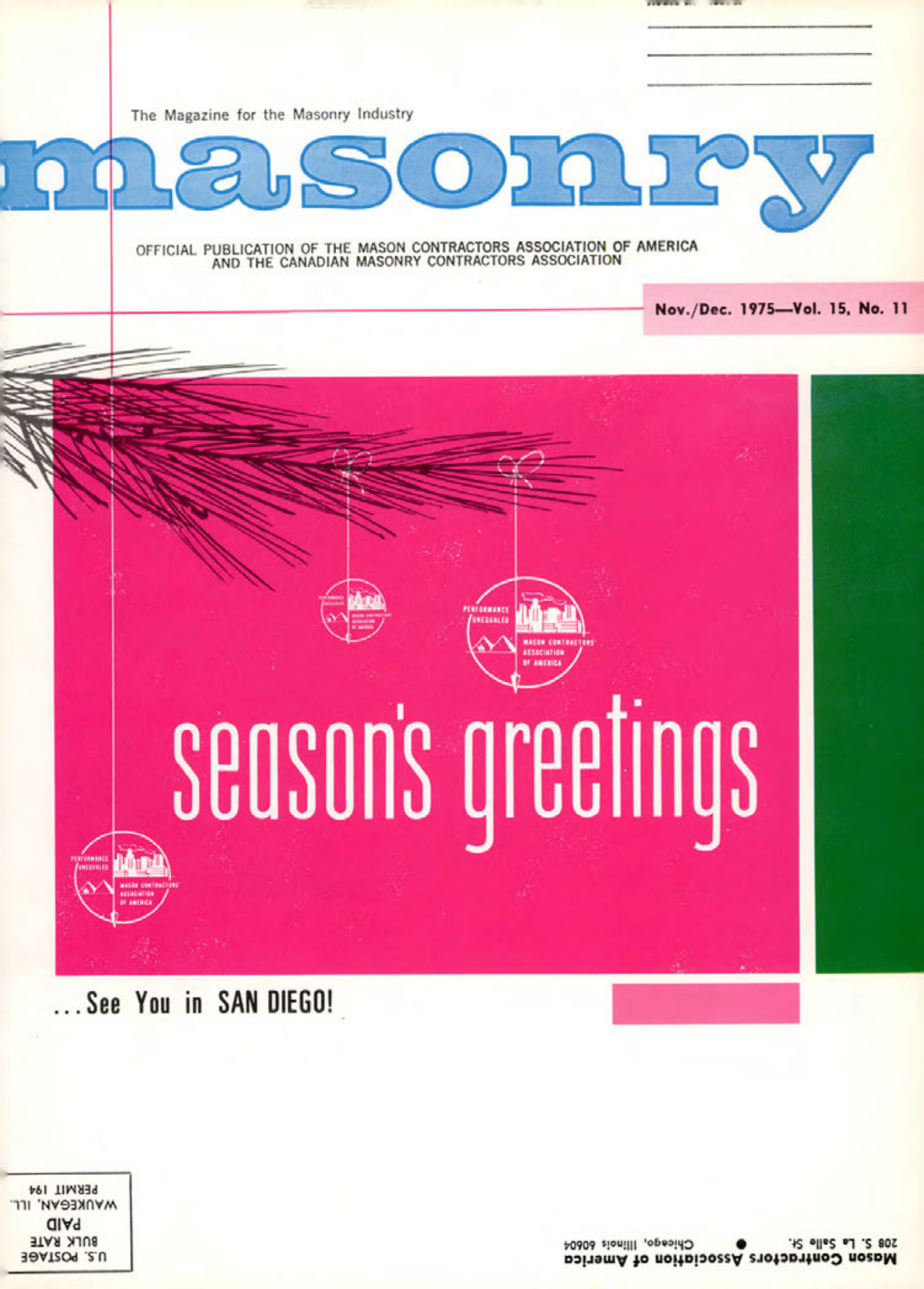 Masonry Magazine December 1975 Page. 1