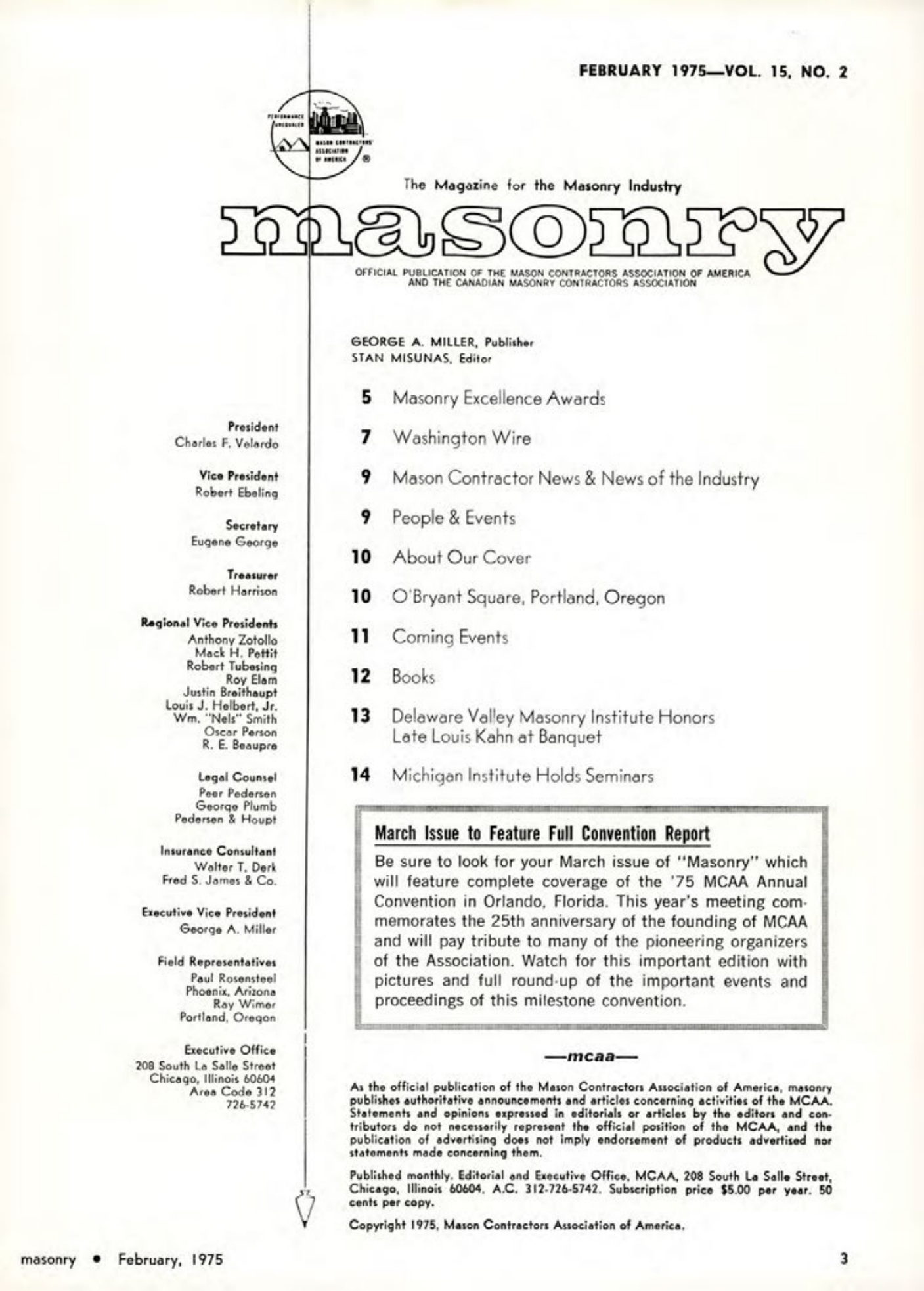 Masonry Magazine February 1975 Page. 3