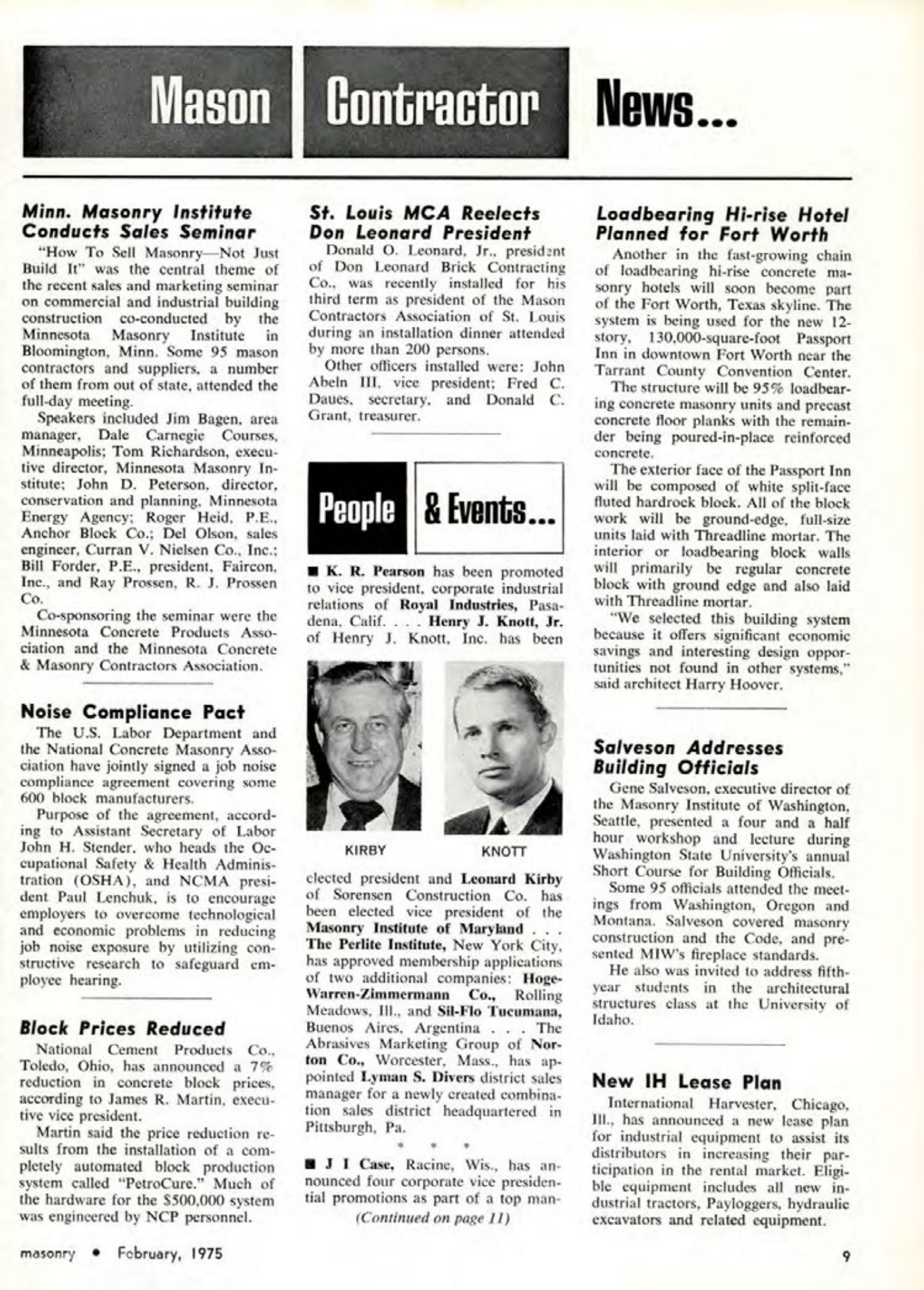 Masonry Magazine February 1975 Page. 9