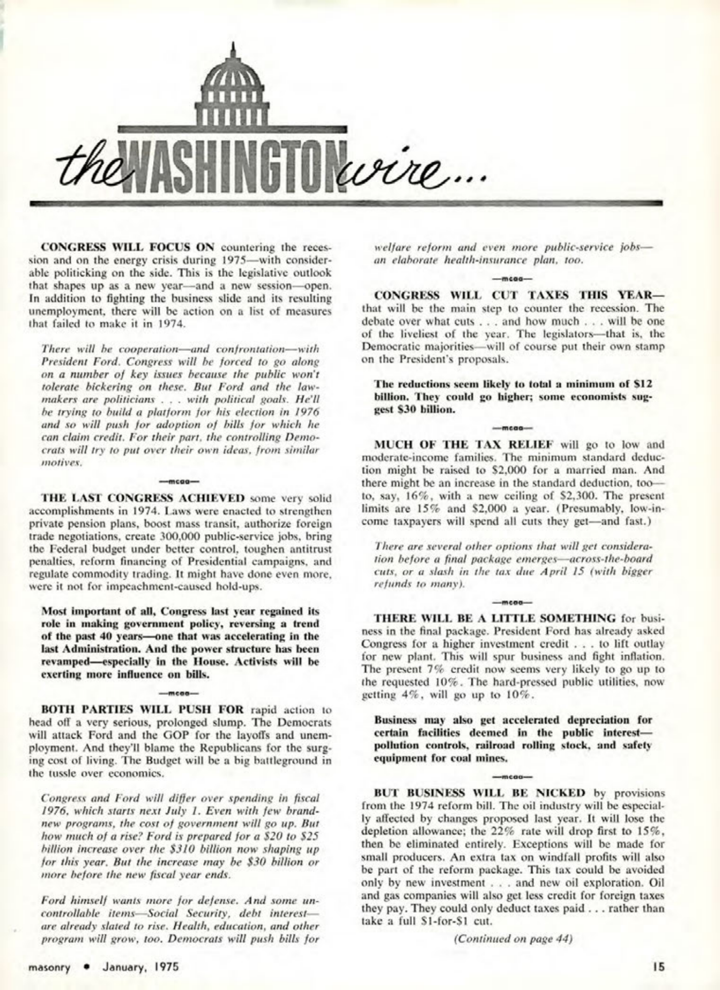 Masonry Magazine January 1975 Page.15