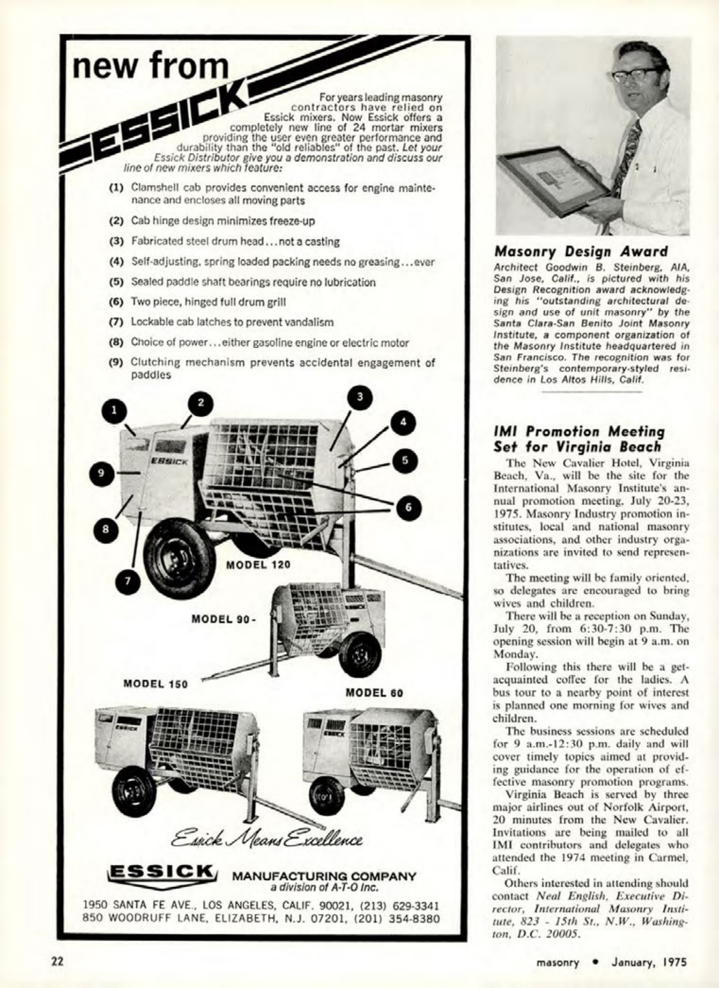 Masonry Magazine January 1975 Page.22