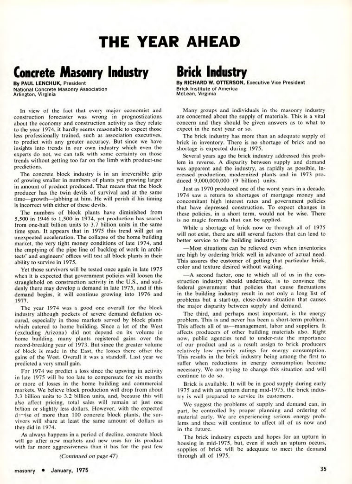 Masonry Magazine January 1975 Page.35