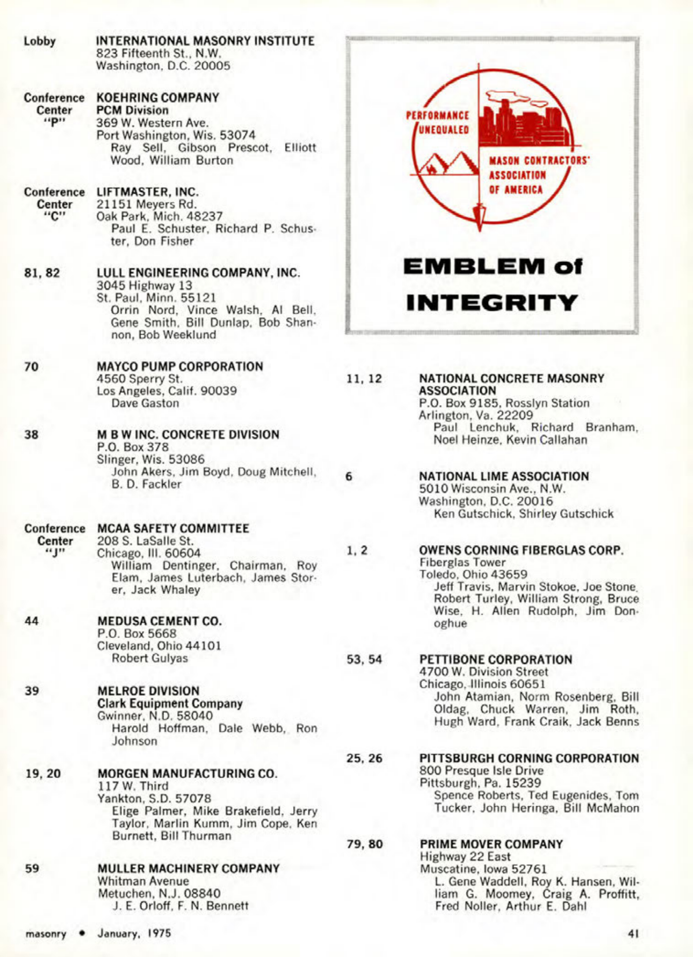 Masonry Magazine January 1975 Page. 41