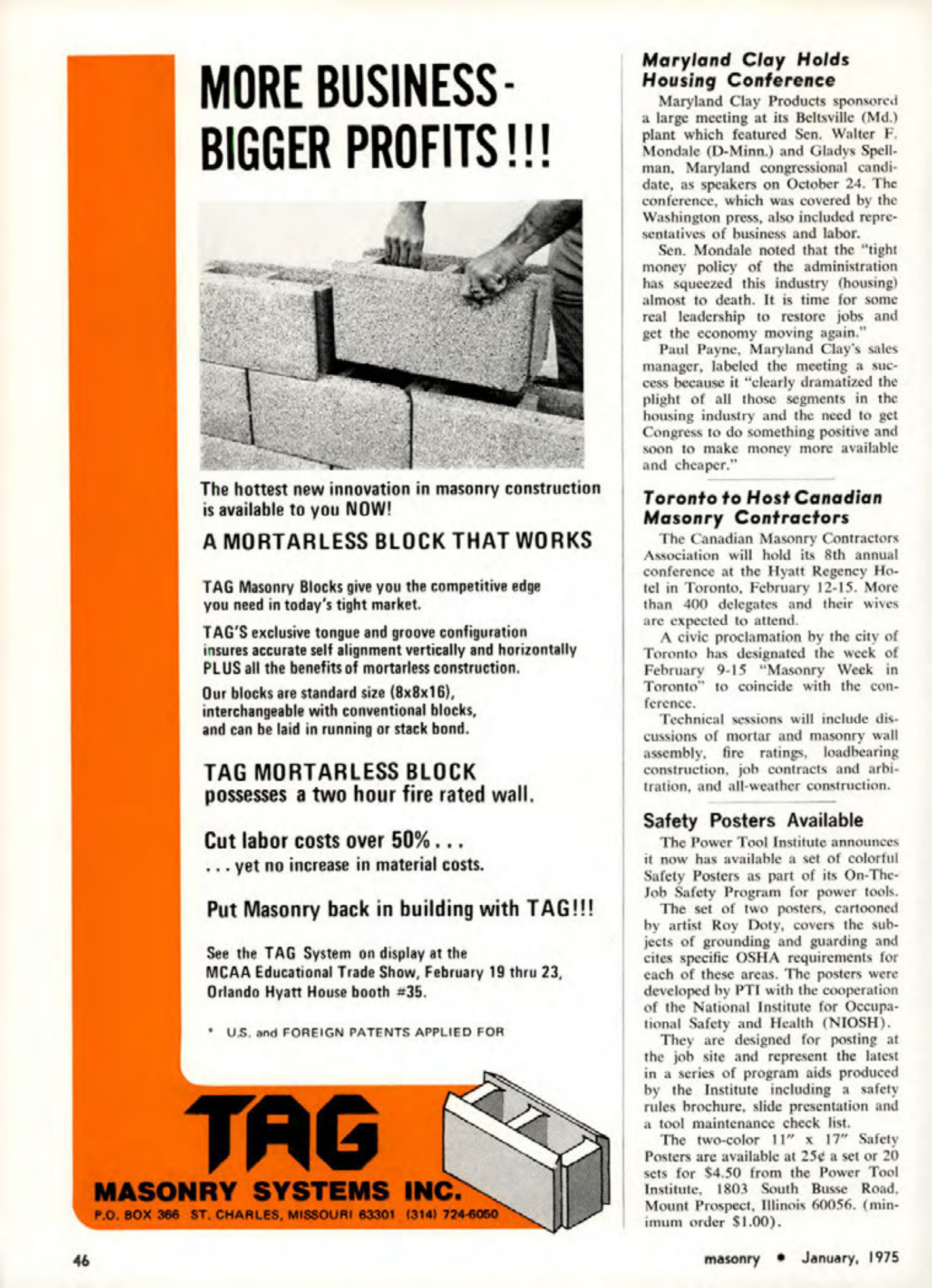 Masonry Magazine January 1975 Page. 46