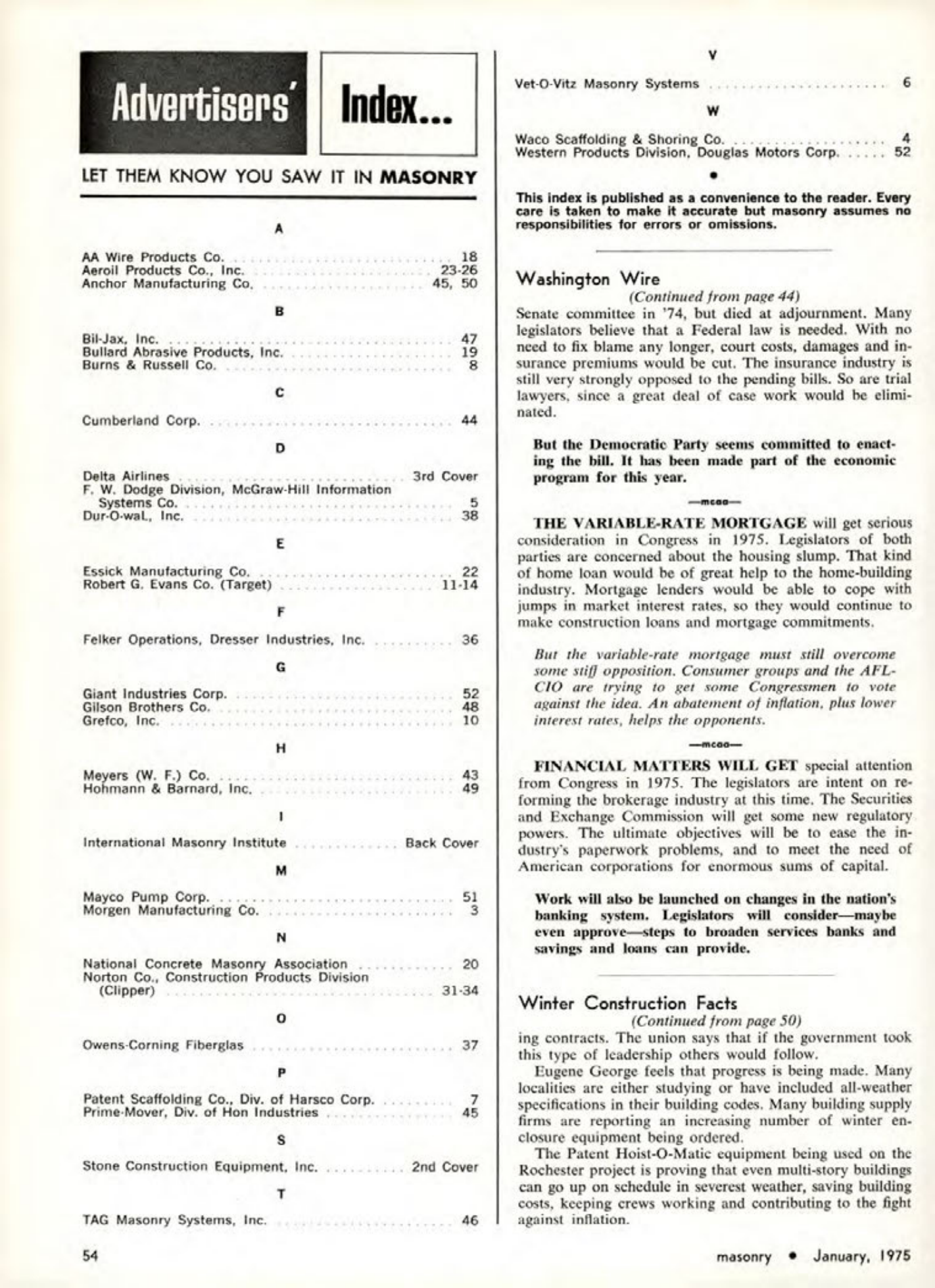 Masonry Magazine January 1975 Page. 54