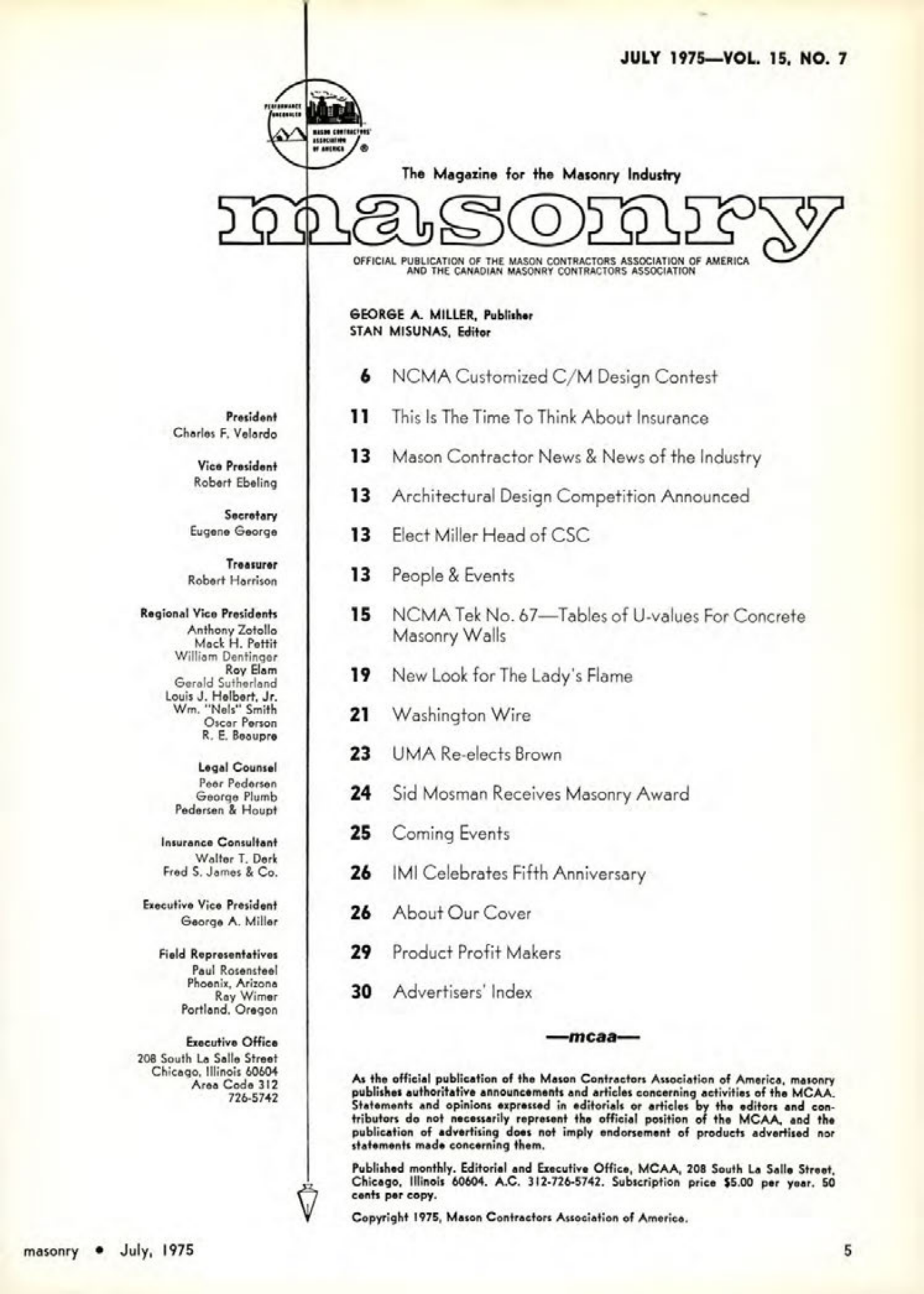 Masonry Magazine July 1975 Page. 5