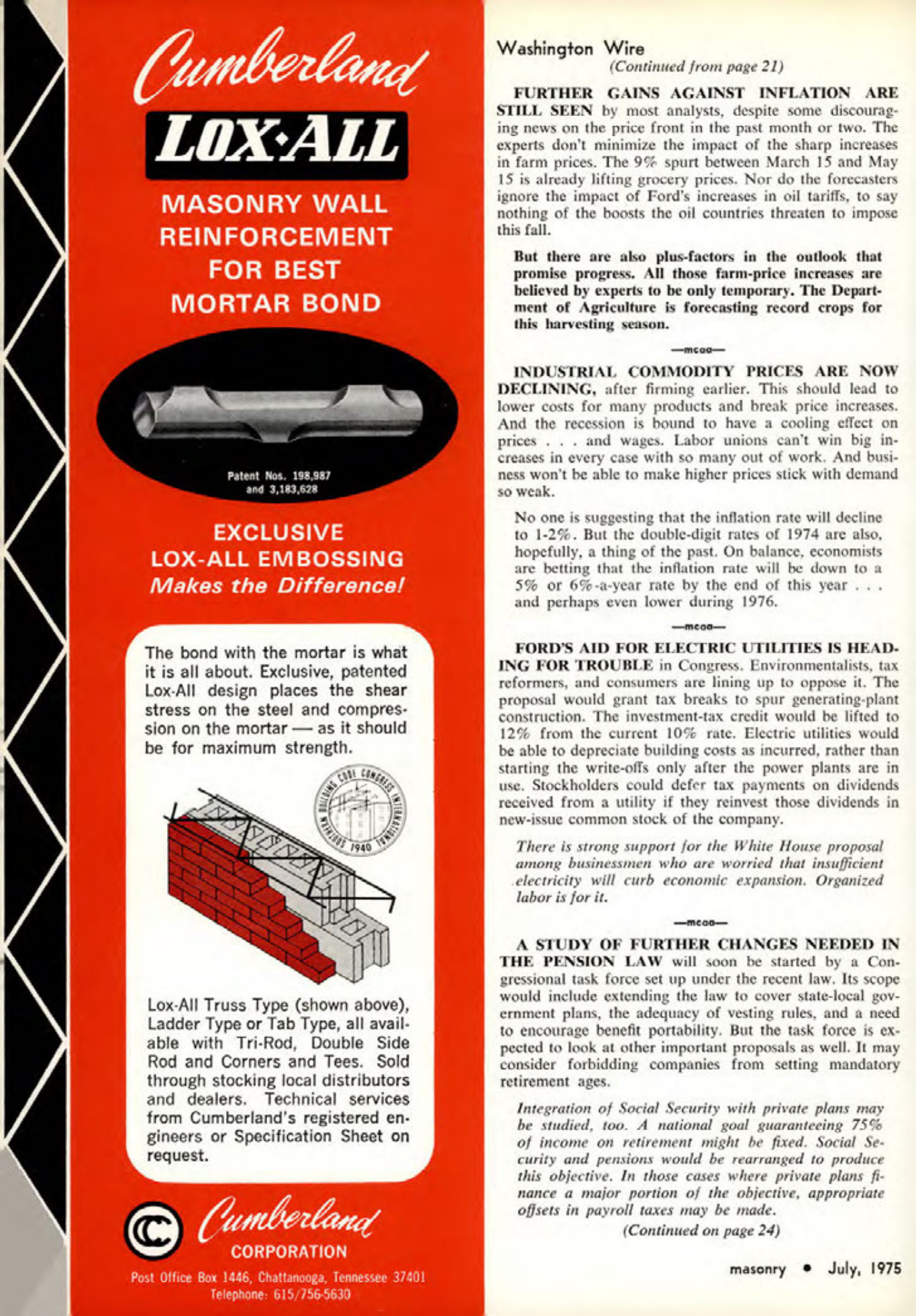 Masonry Magazine July 1975 Page. 22