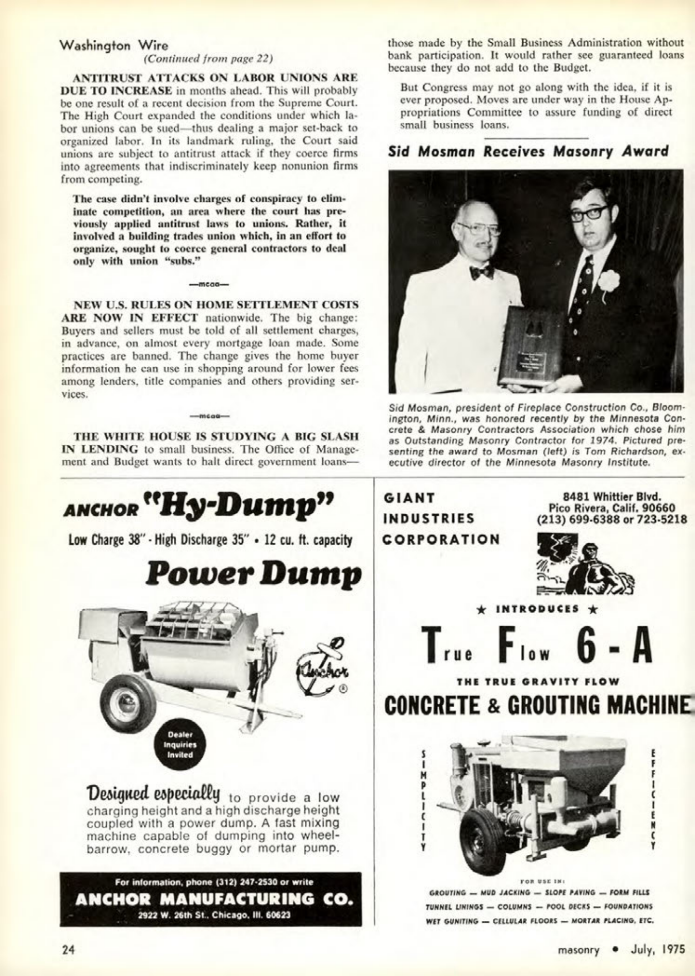 Masonry Magazine July 1975 Page. 24