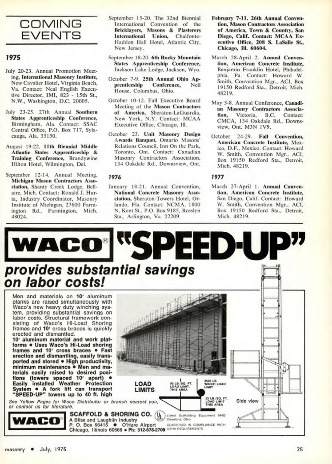 Masonry Magazine July 1975 Page. 25