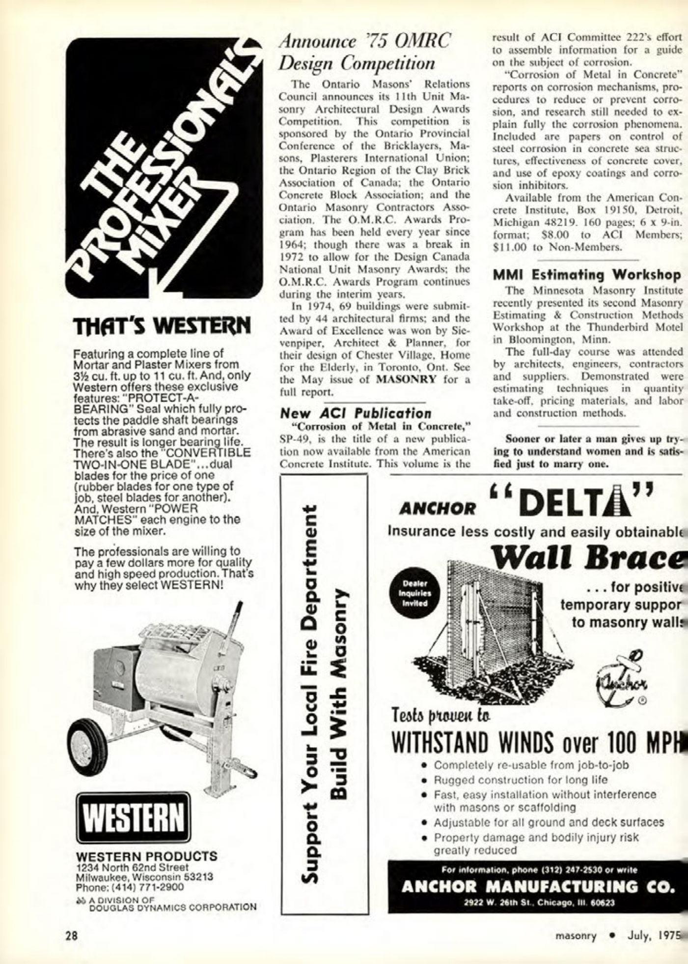 Masonry Magazine July 1975 Page. 28