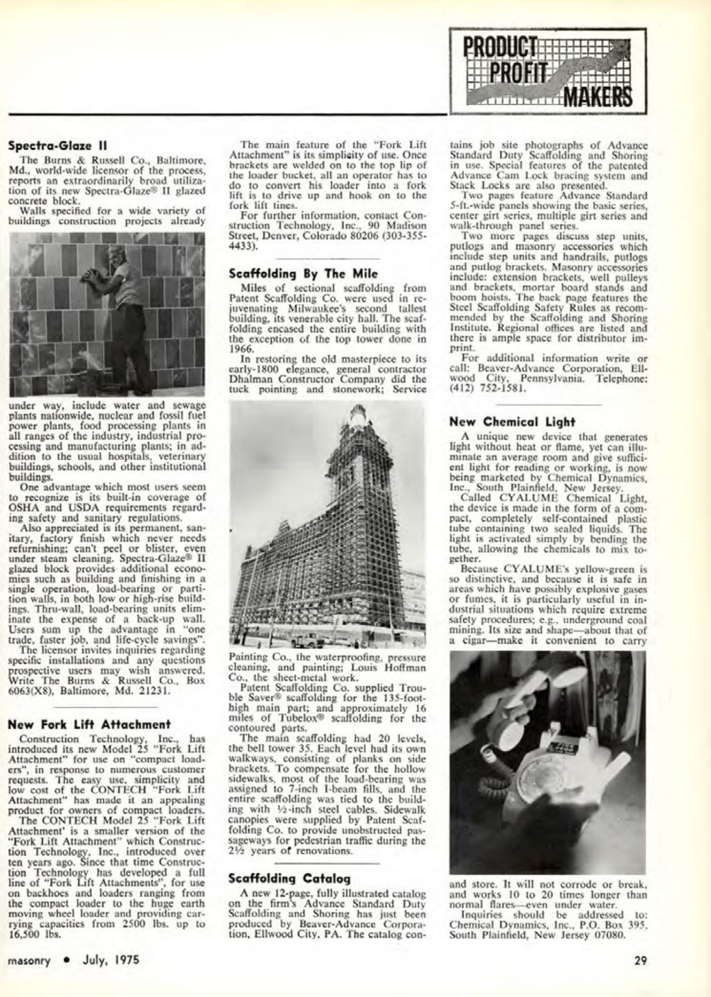 Masonry Magazine July 1975 Page. 29