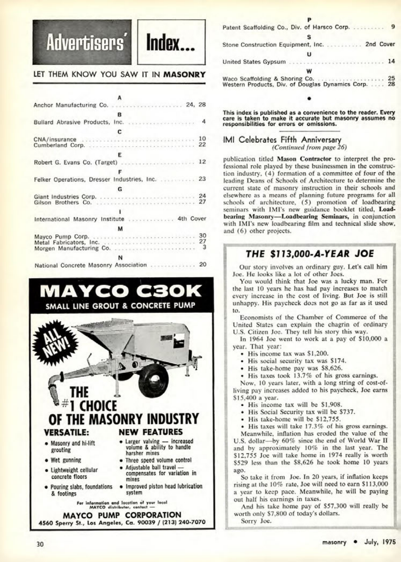 Masonry Magazine July 1975 Page. 30