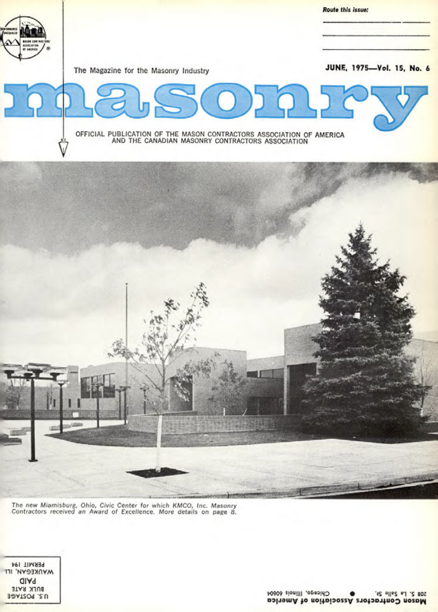 Masonry Magazine June 1975 Page. 1
