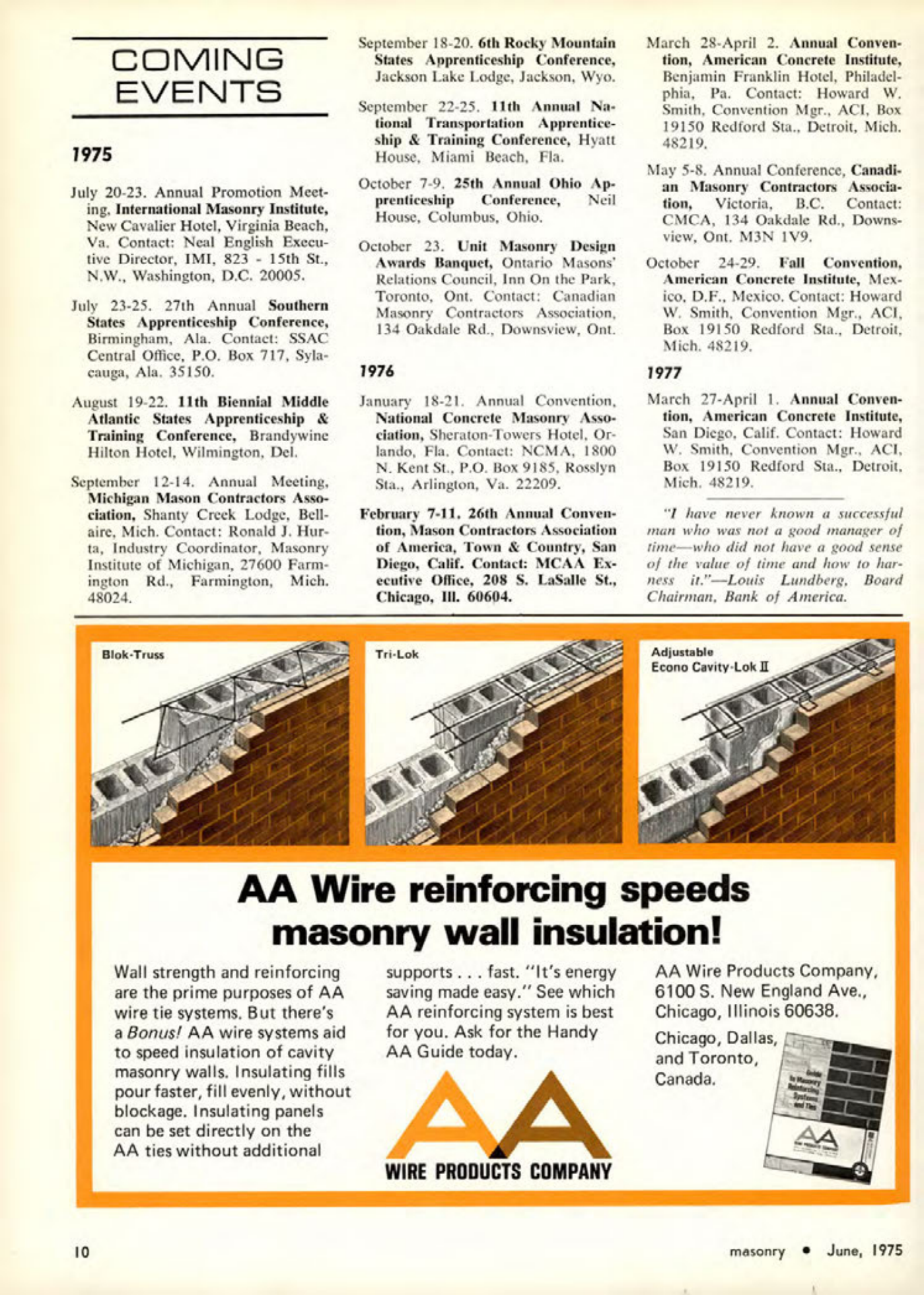 Masonry Magazine June 1975 Page. 10