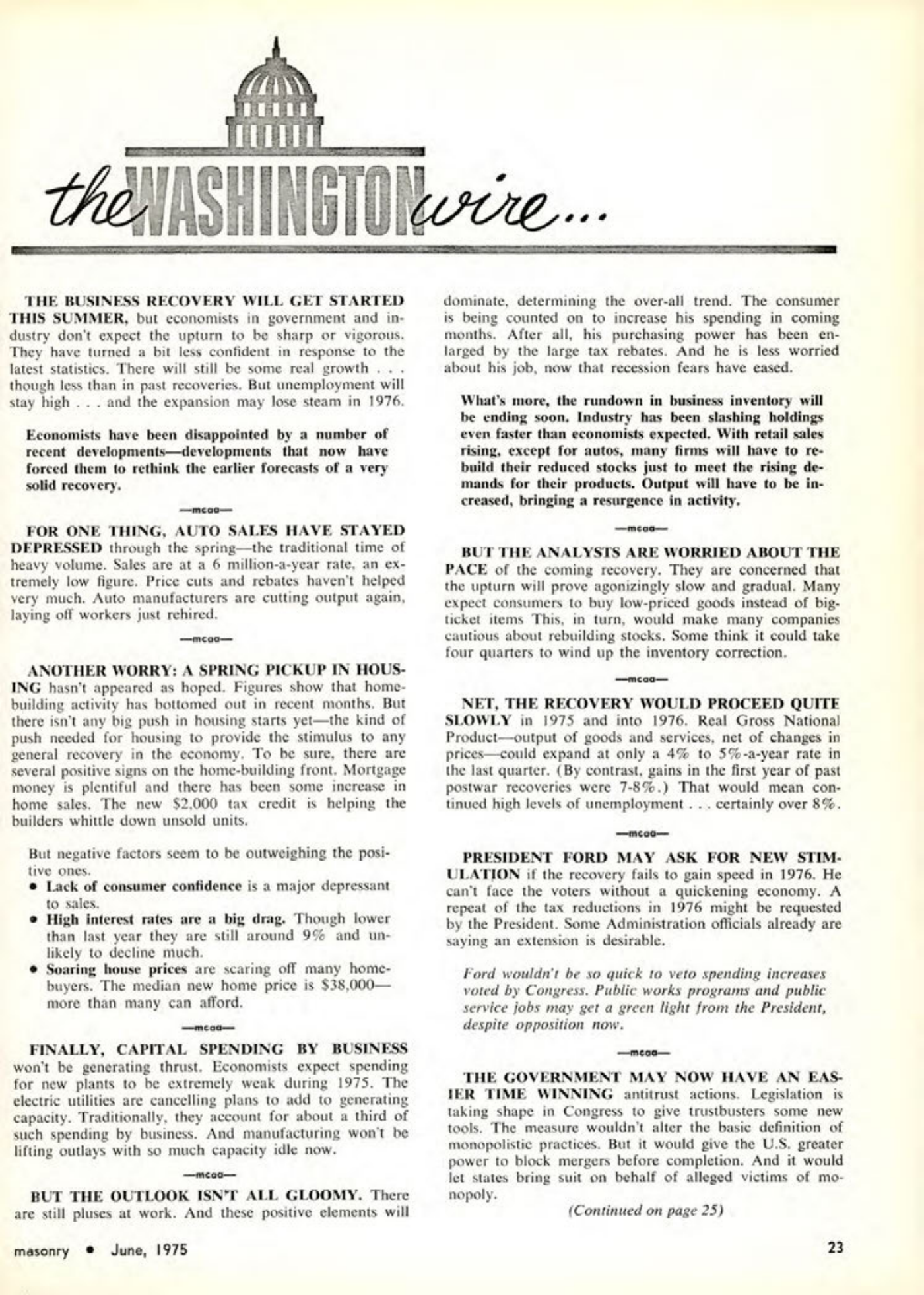 Masonry Magazine June 1975 Page. 23