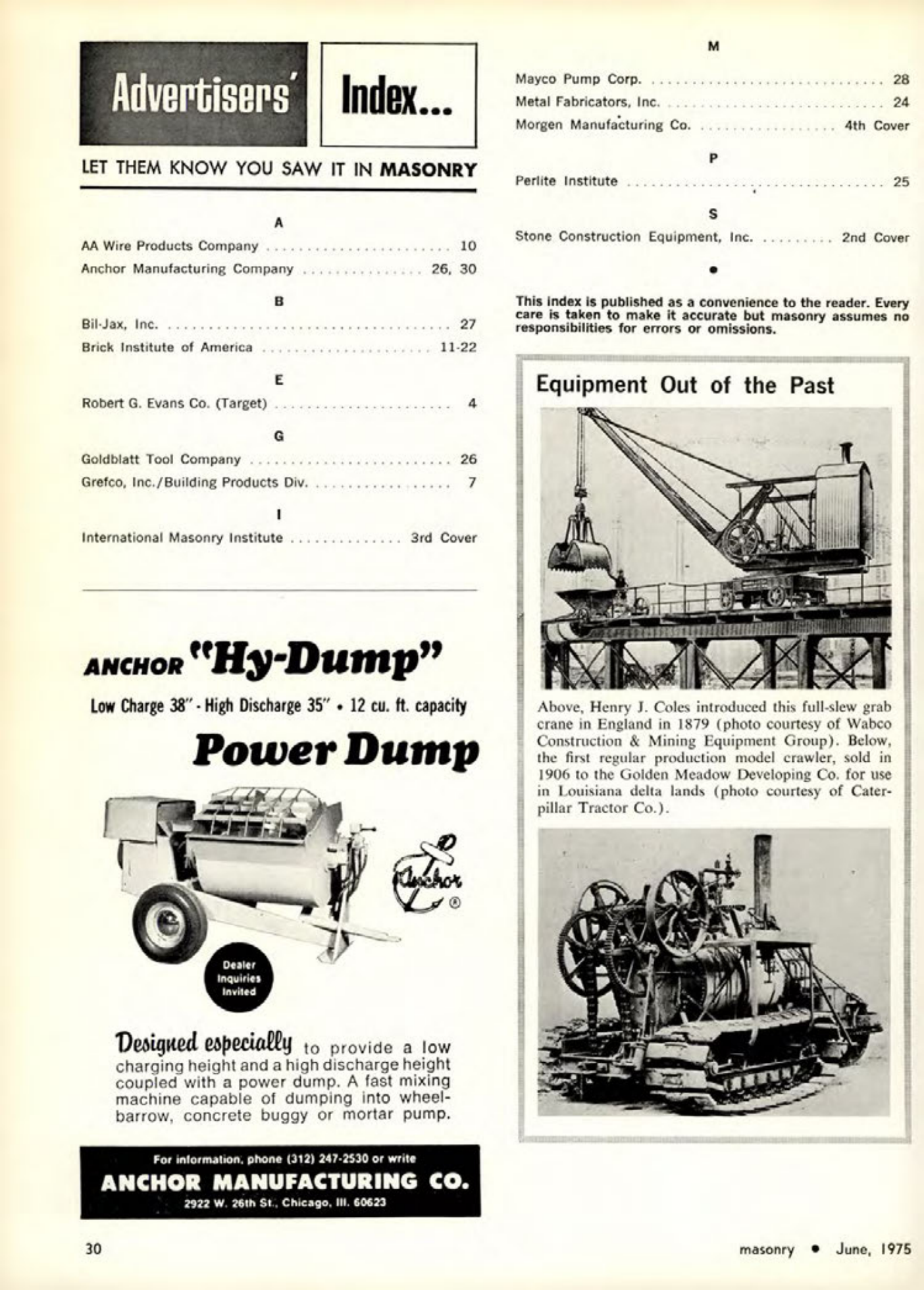 Masonry Magazine June 1975 Page. 30