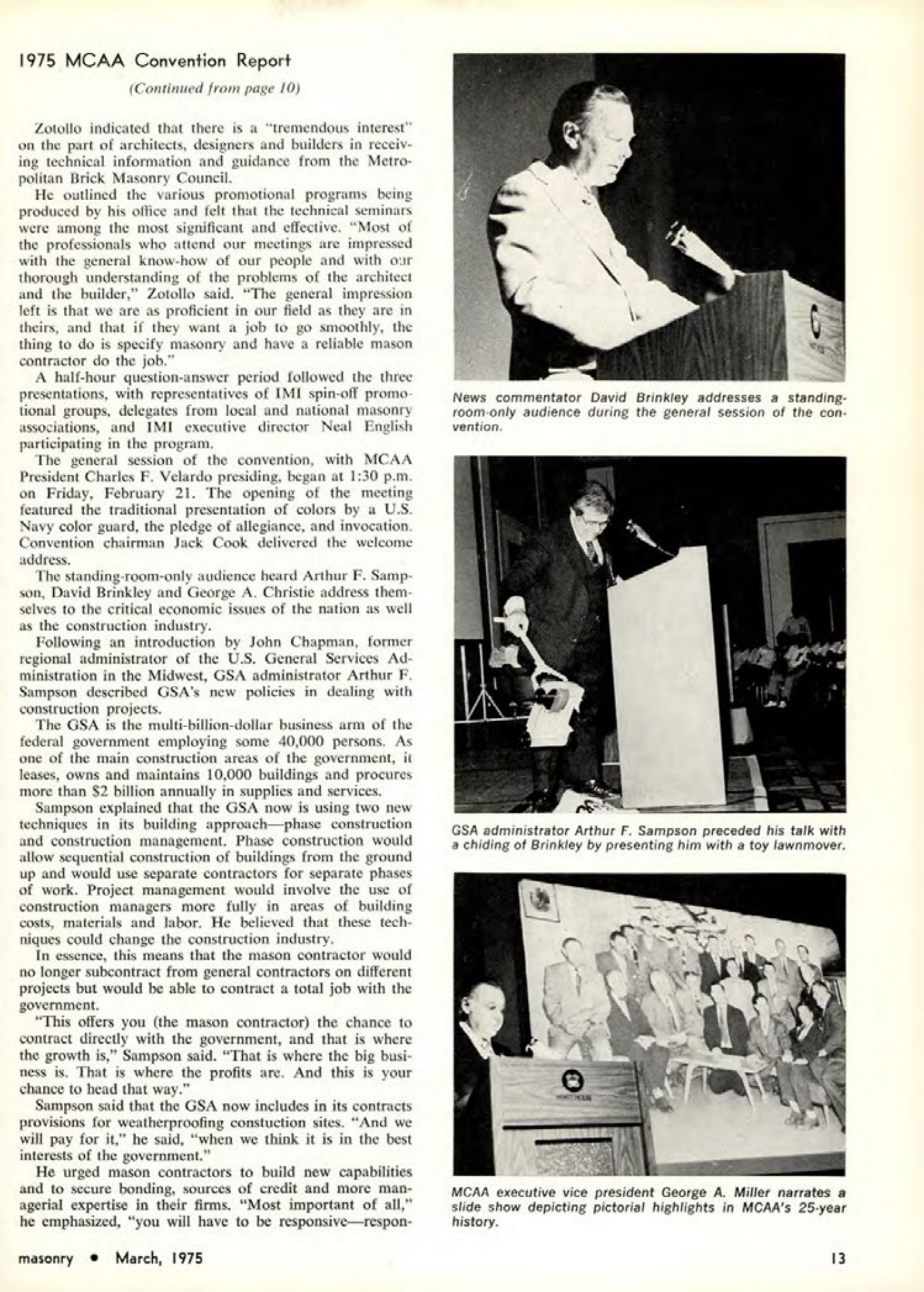 Masonry Magazine March 1975 Page. 13