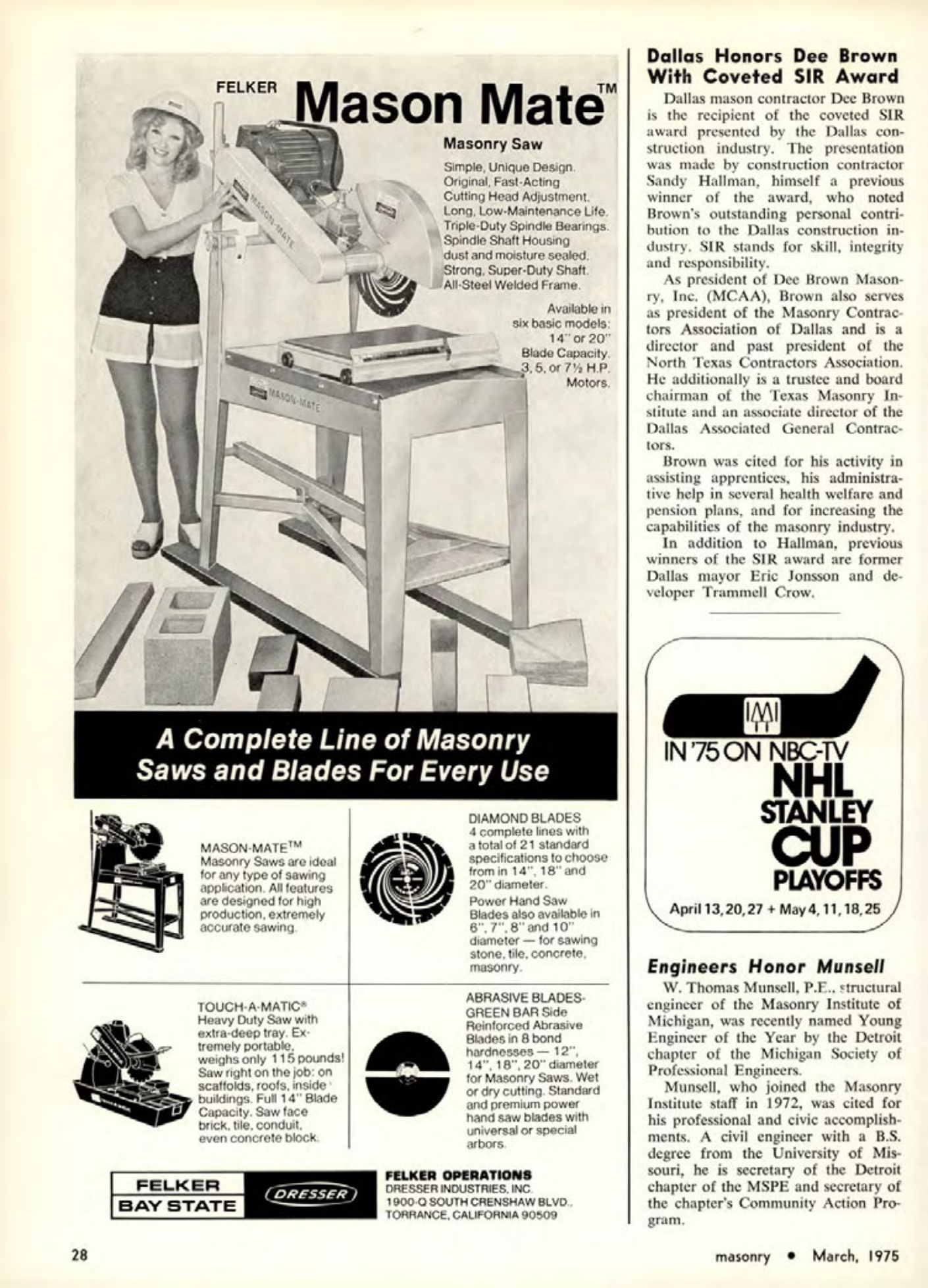 Masonry Magazine March 1975 Page. 28