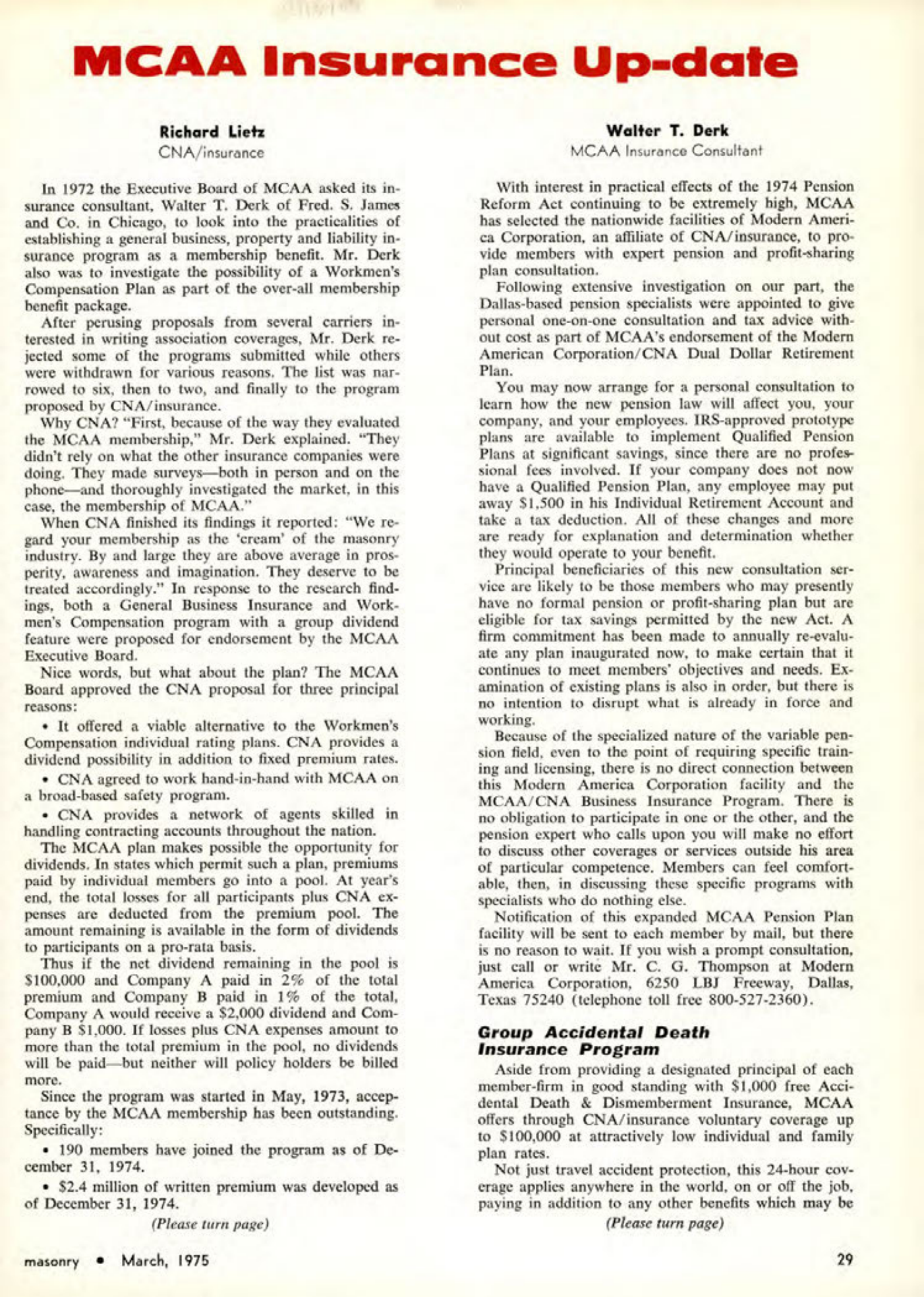 Masonry Magazine March 1975 Page. 29