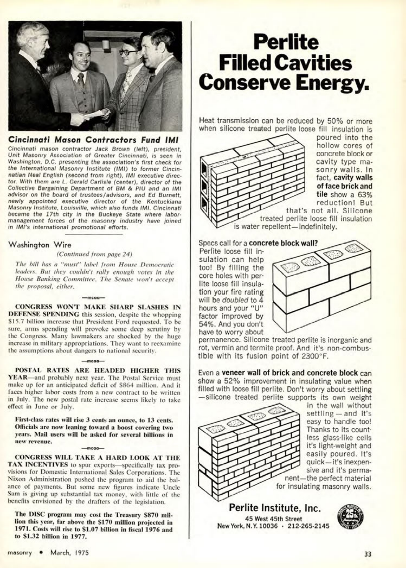 Masonry Magazine March 1975 Page. 33