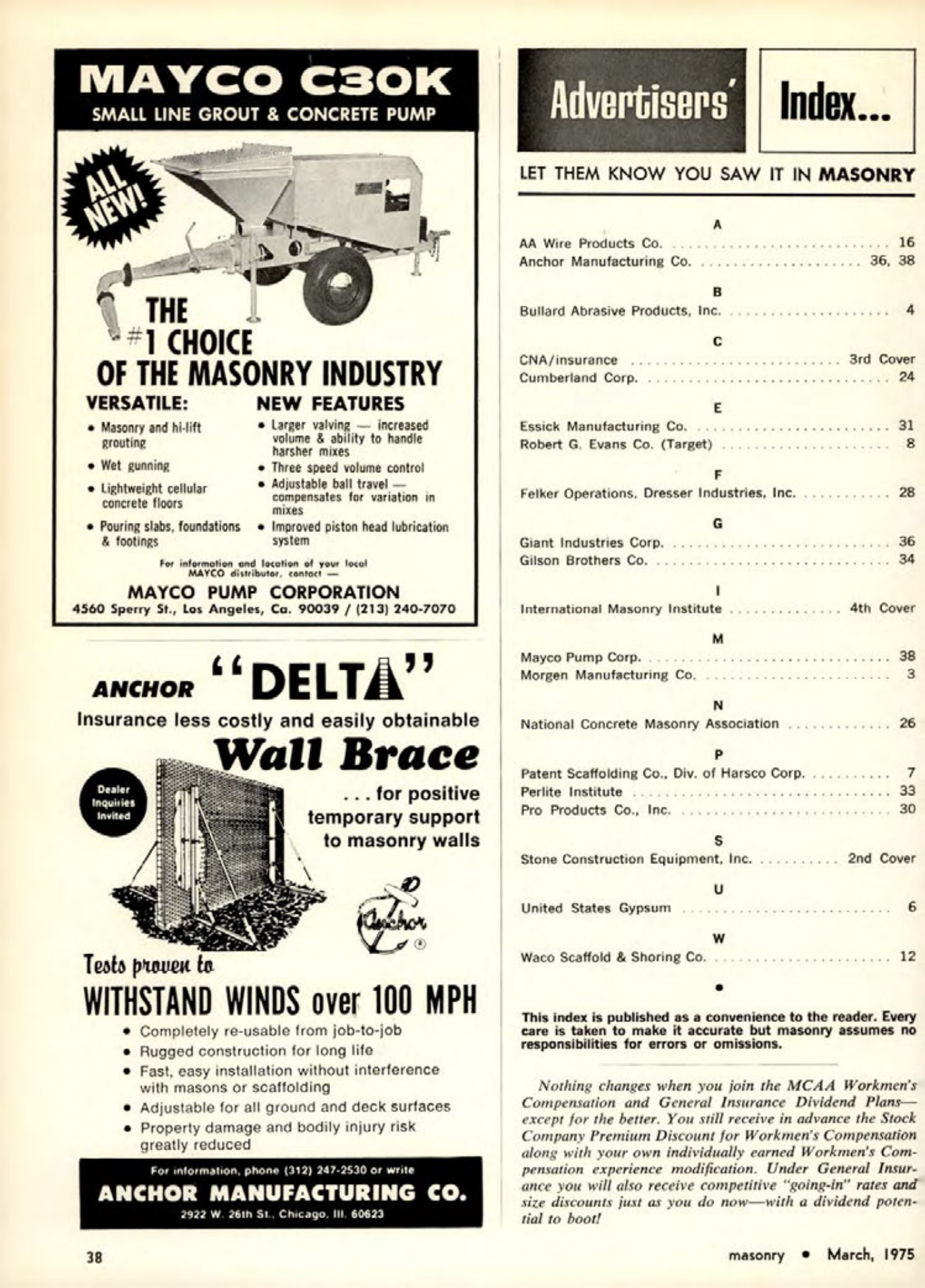 Masonry Magazine March 1975 Page. 38