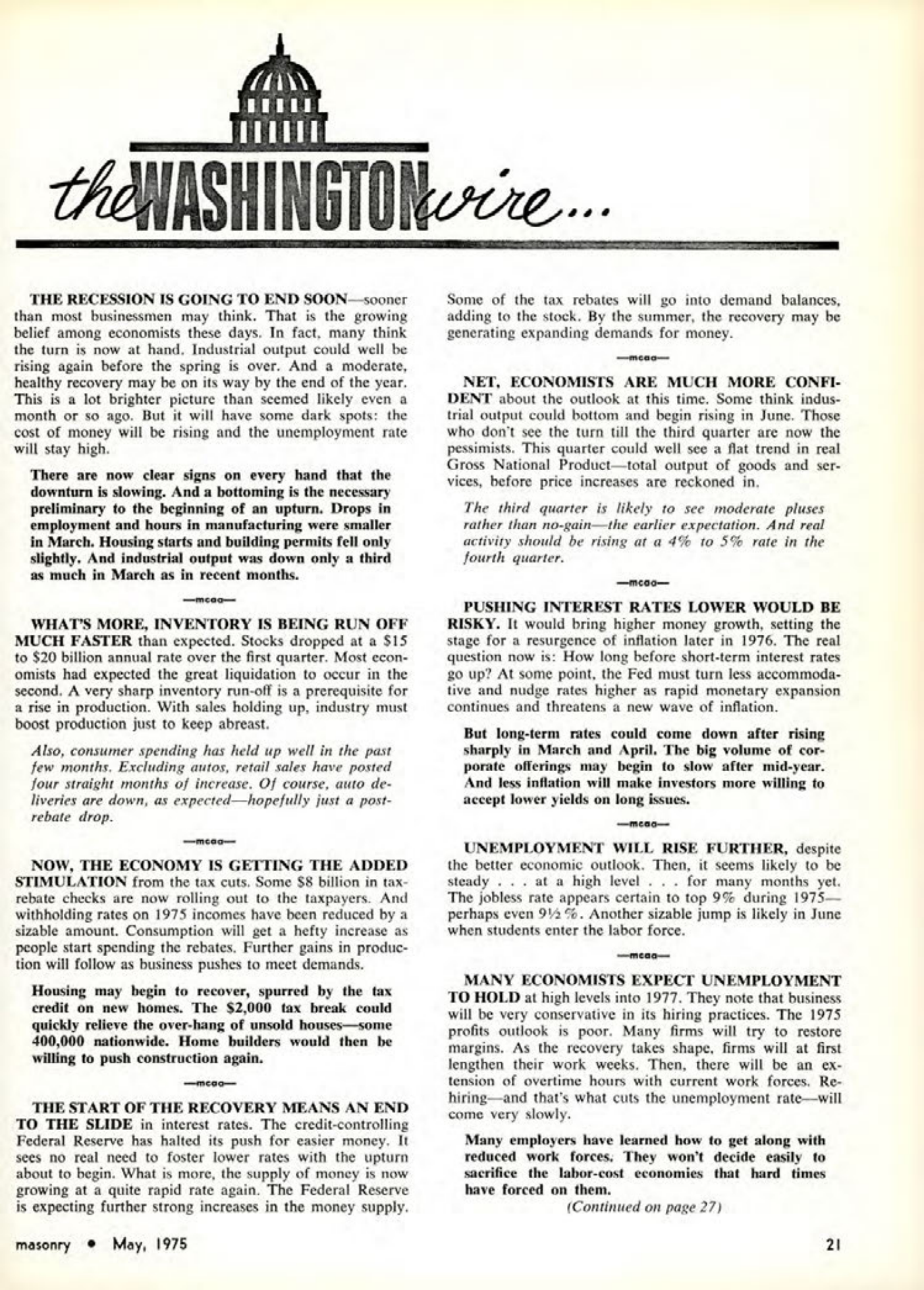 Masonry Magazine May 1975 Page. 21