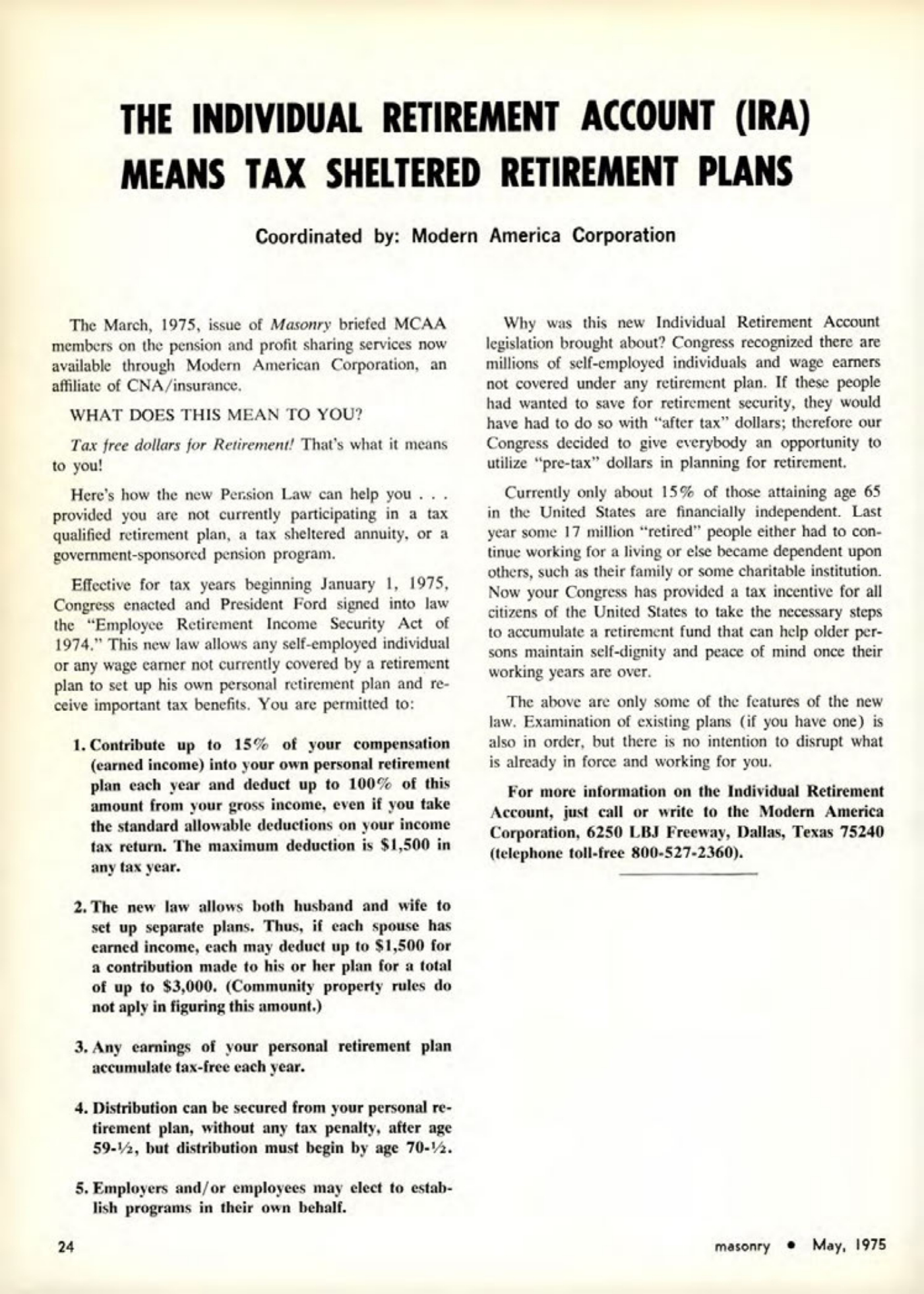 Masonry Magazine May 1975 Page. 24