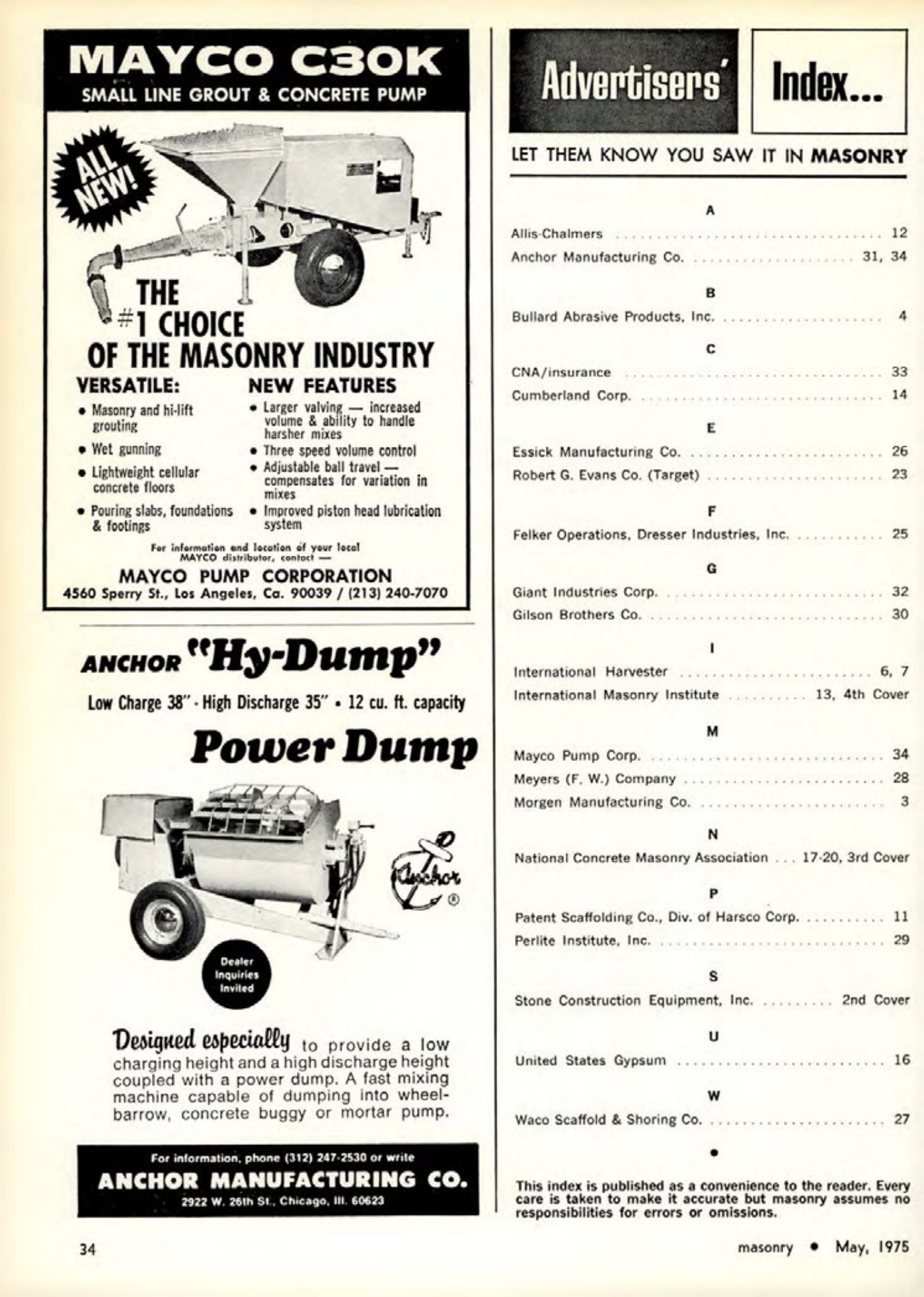 Masonry Magazine May 1975 Page. 34