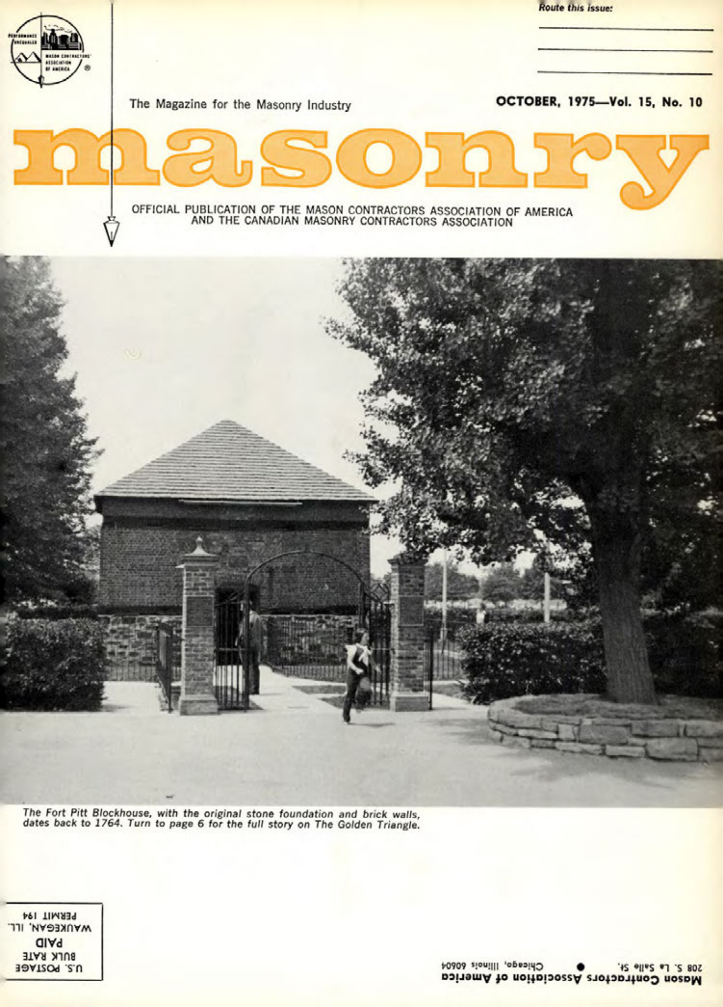 Masonry Magazine October 1975 Page. 1