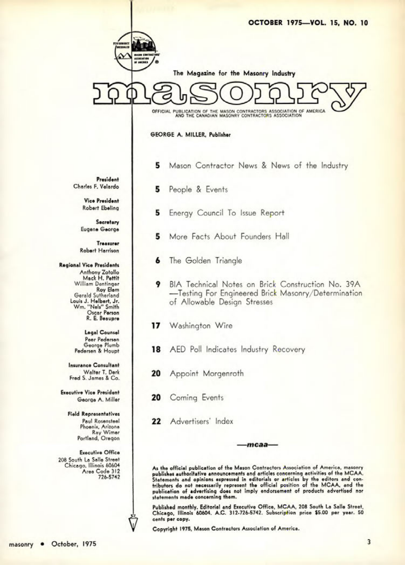 Masonry Magazine October 1975 Page. 3